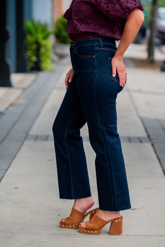 Kore Crop Flare- Dark Denim