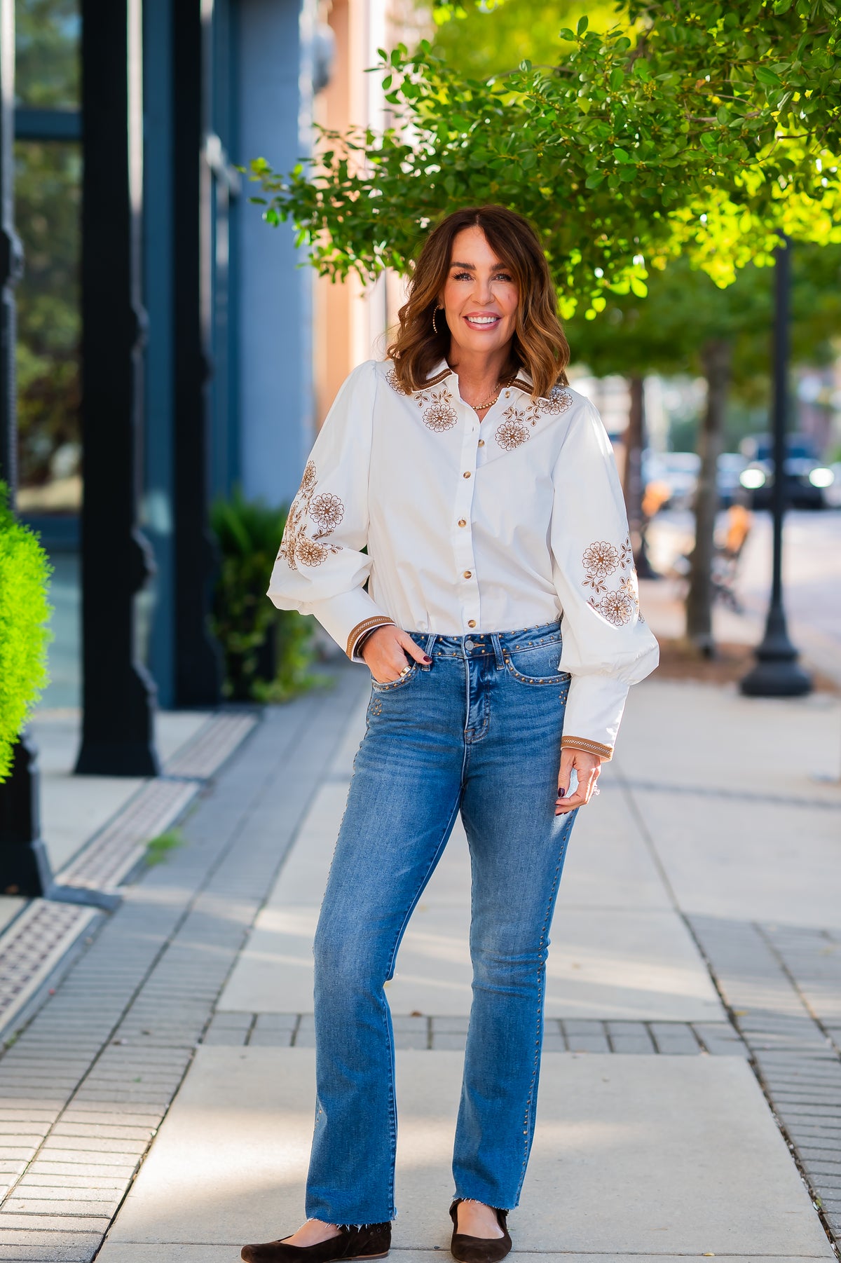 Brooke HR studded BC denim