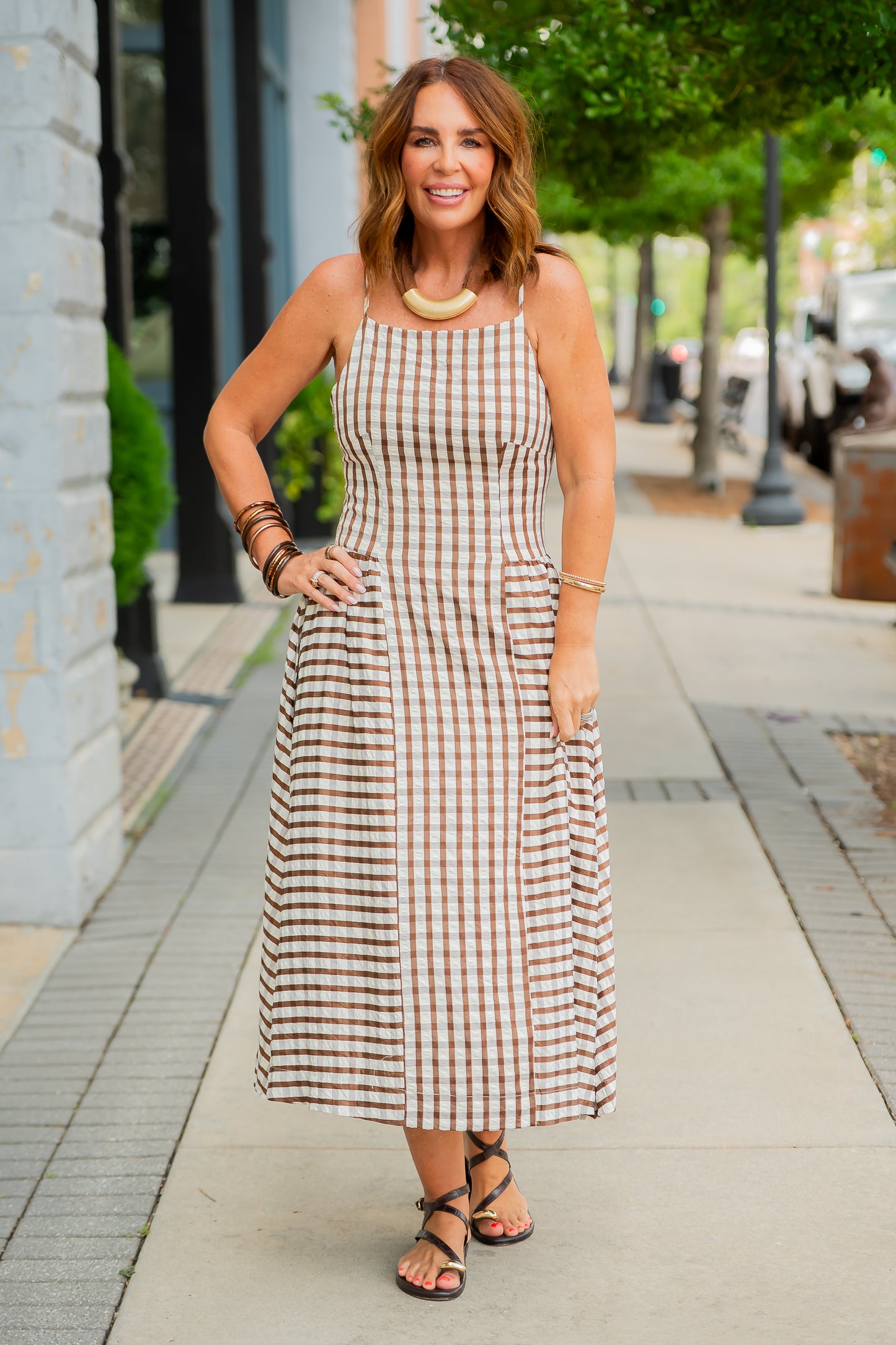 Elan Cami Gingham Dress