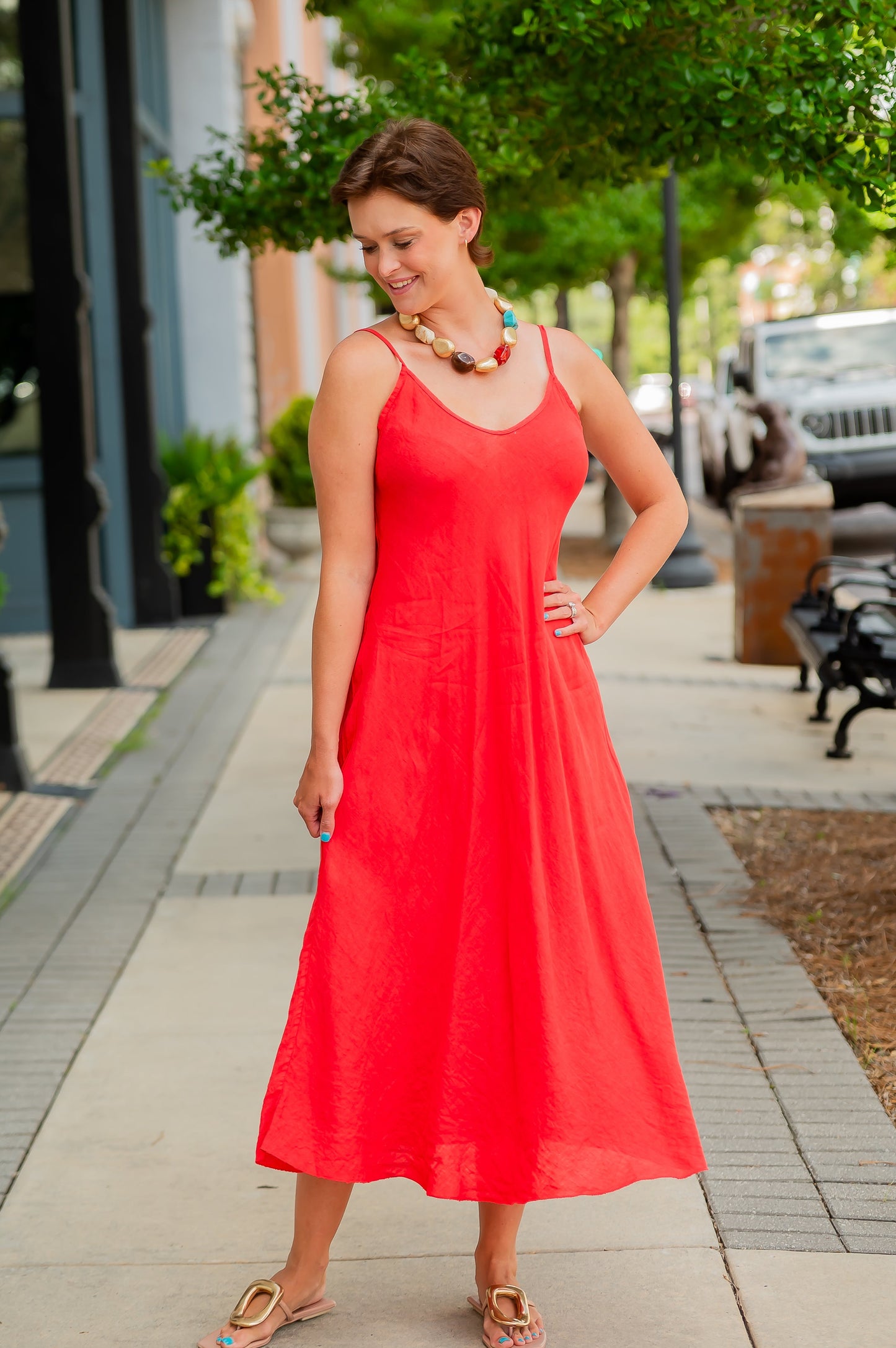 Twyla Cami Maxi-Red