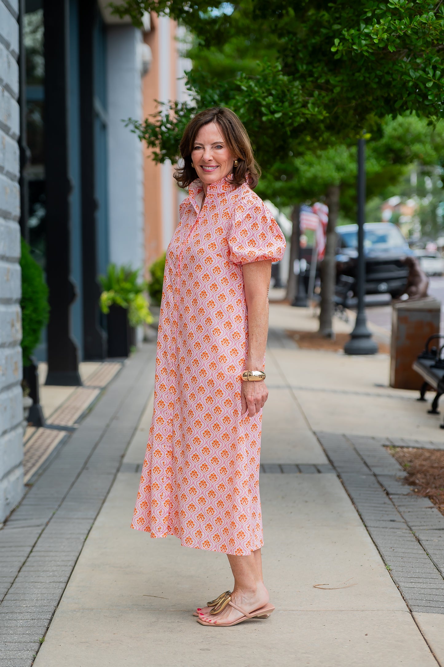 Lara Button Down Dress-Pink