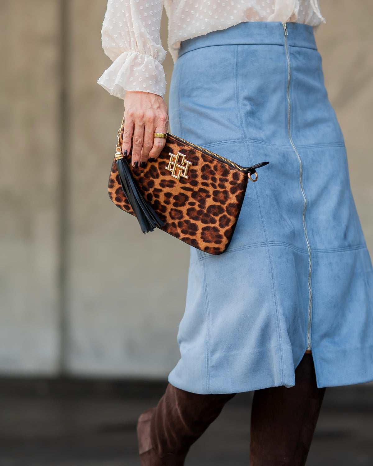 Madelyn Clutch Crossbody Spotted Saddle