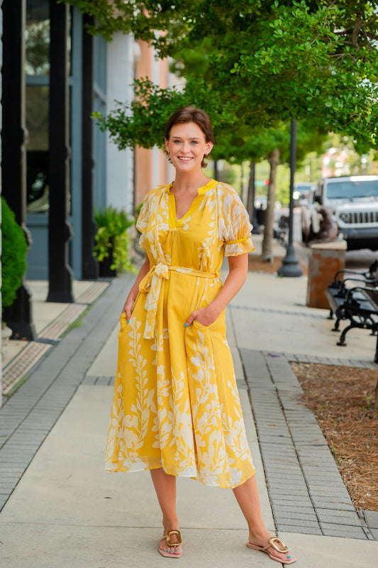 Bonnie Floral Dress-Honey