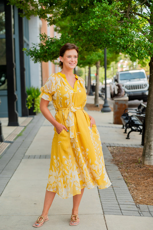 Bonnie Floral Dress-Honey