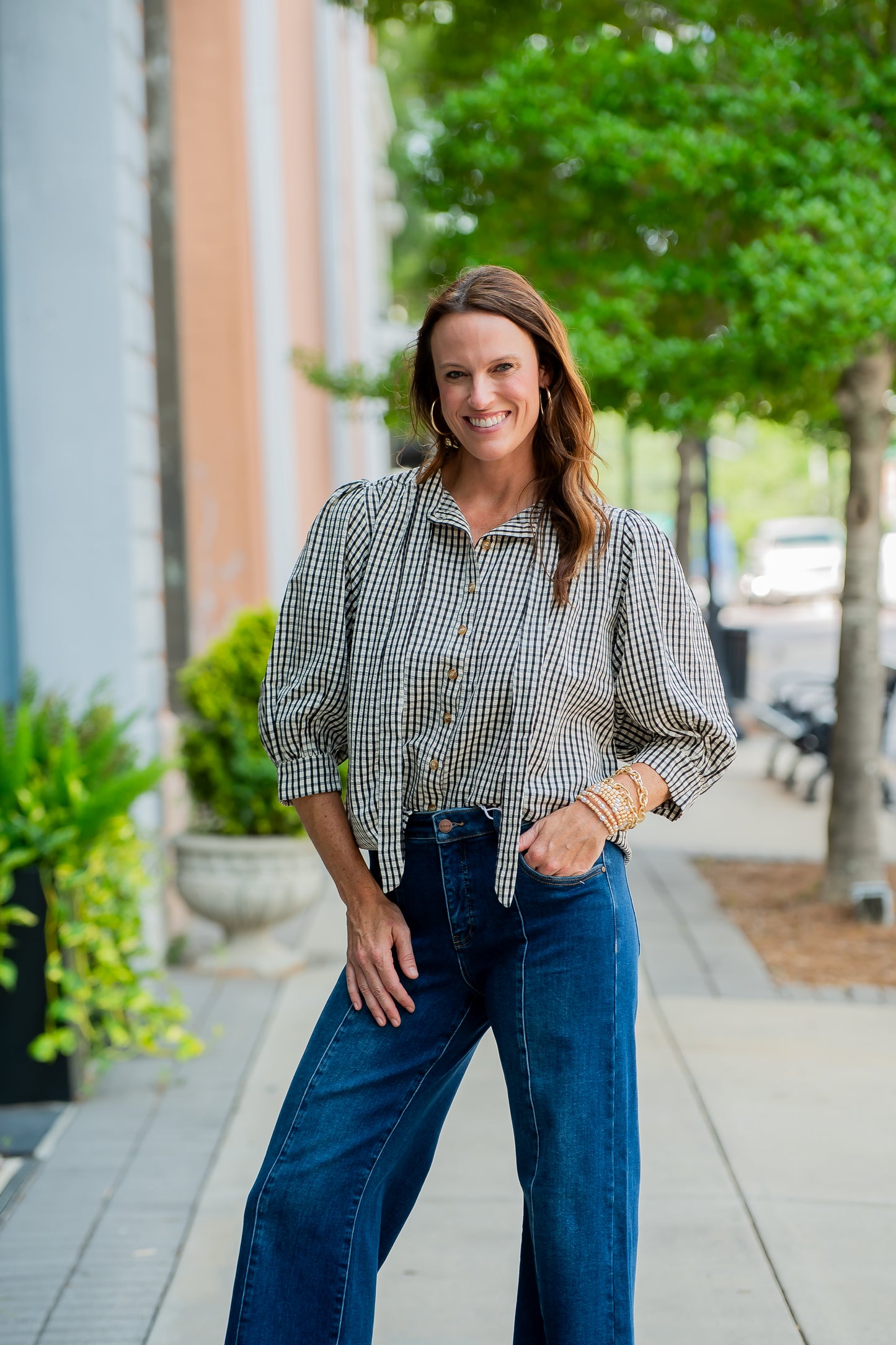 Amber Gingham Top