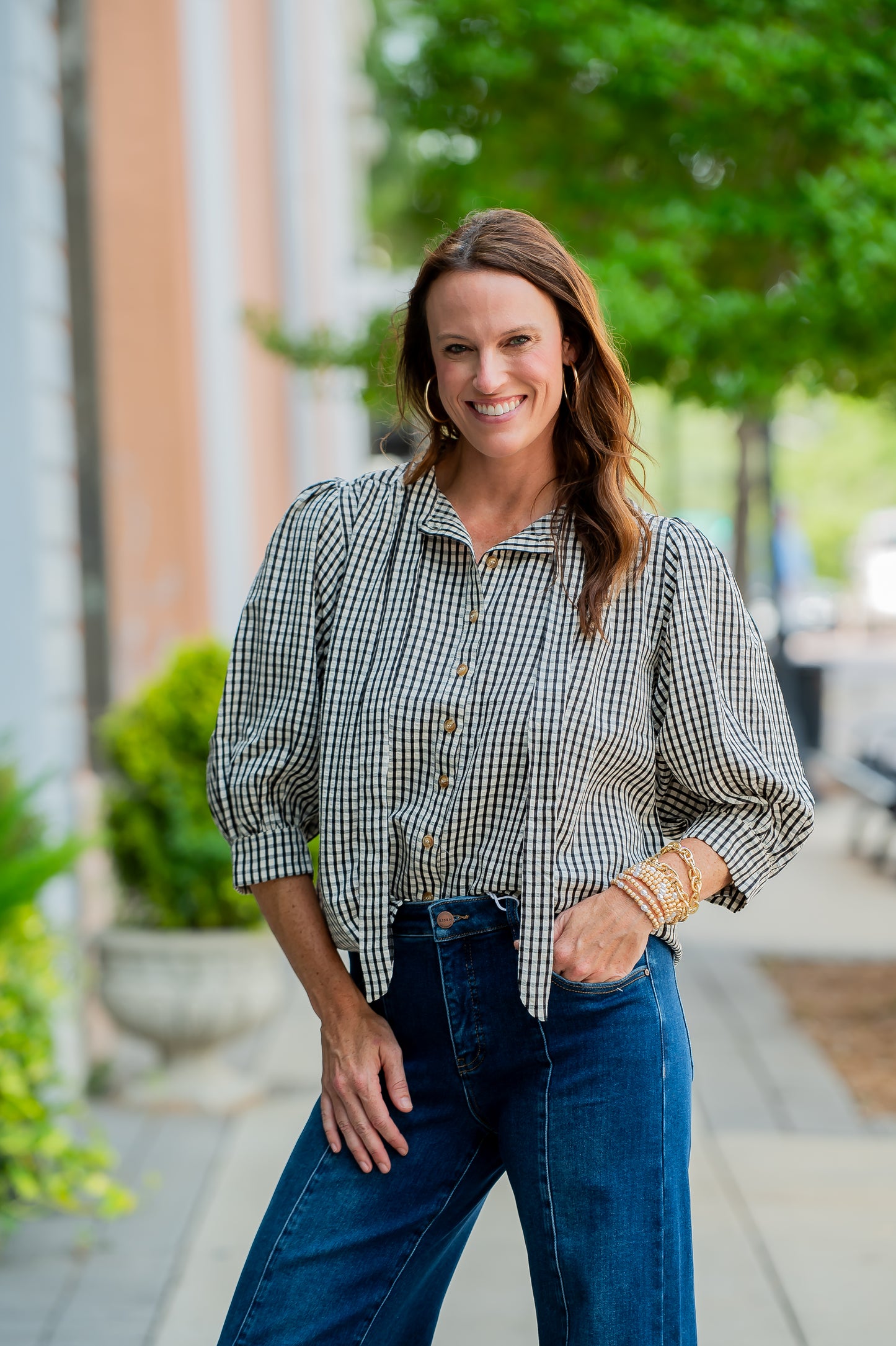Amber Gingham Top