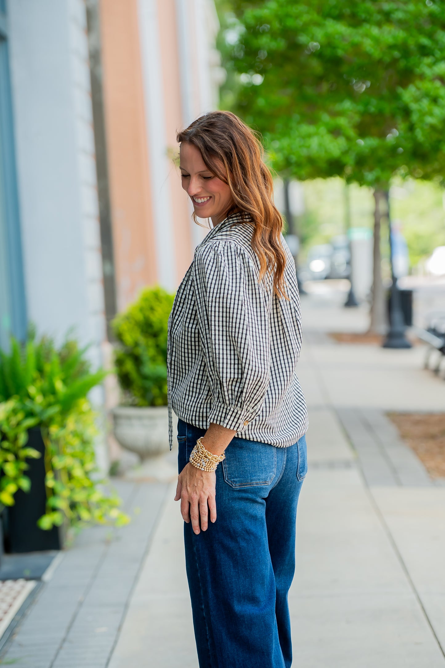 Amber Gingham Top