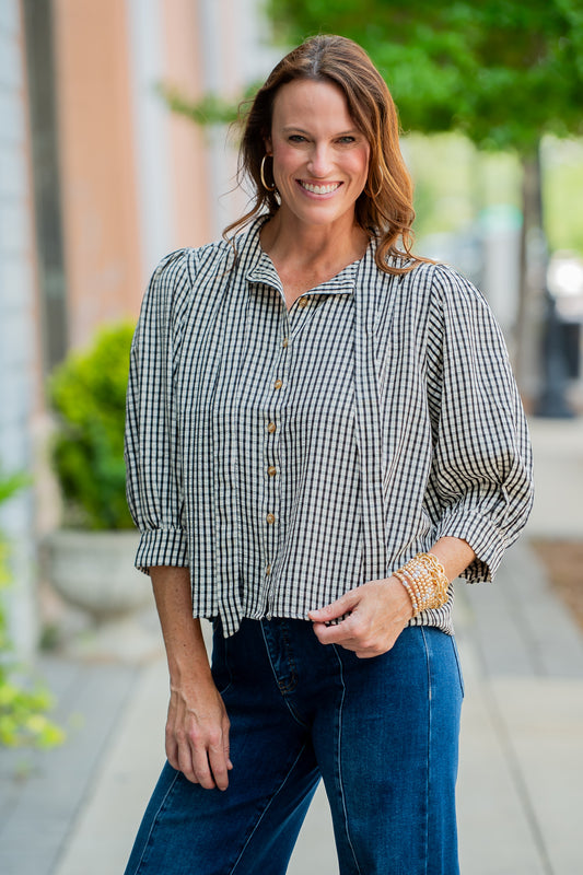 Amber Gingham Top