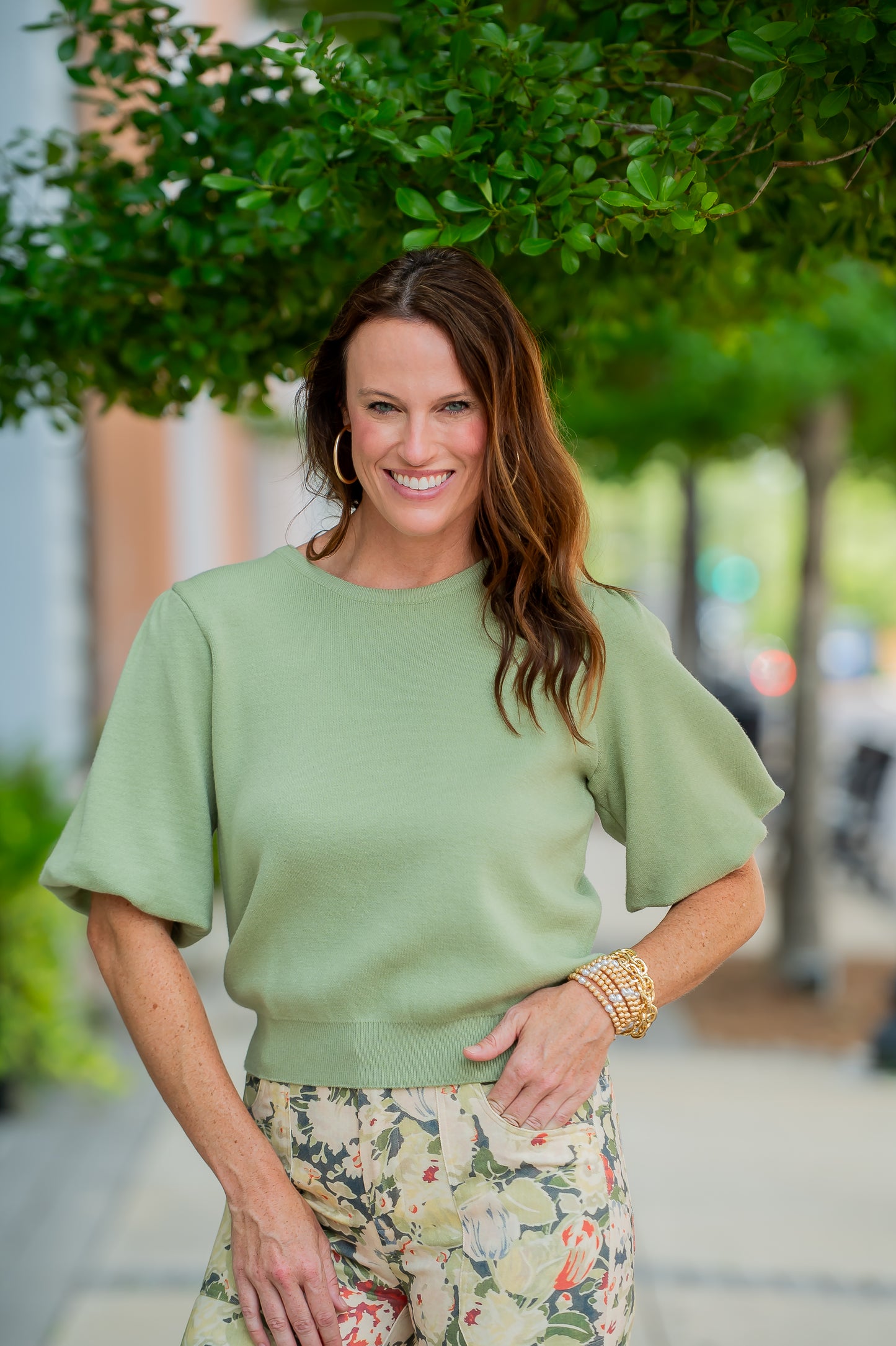 Clara Olive Knit Top