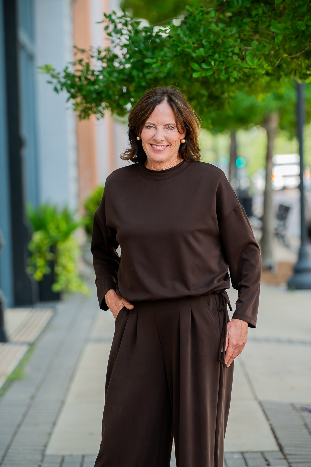 Lander Ultimate Soft Lounge Top-Coffee Brown