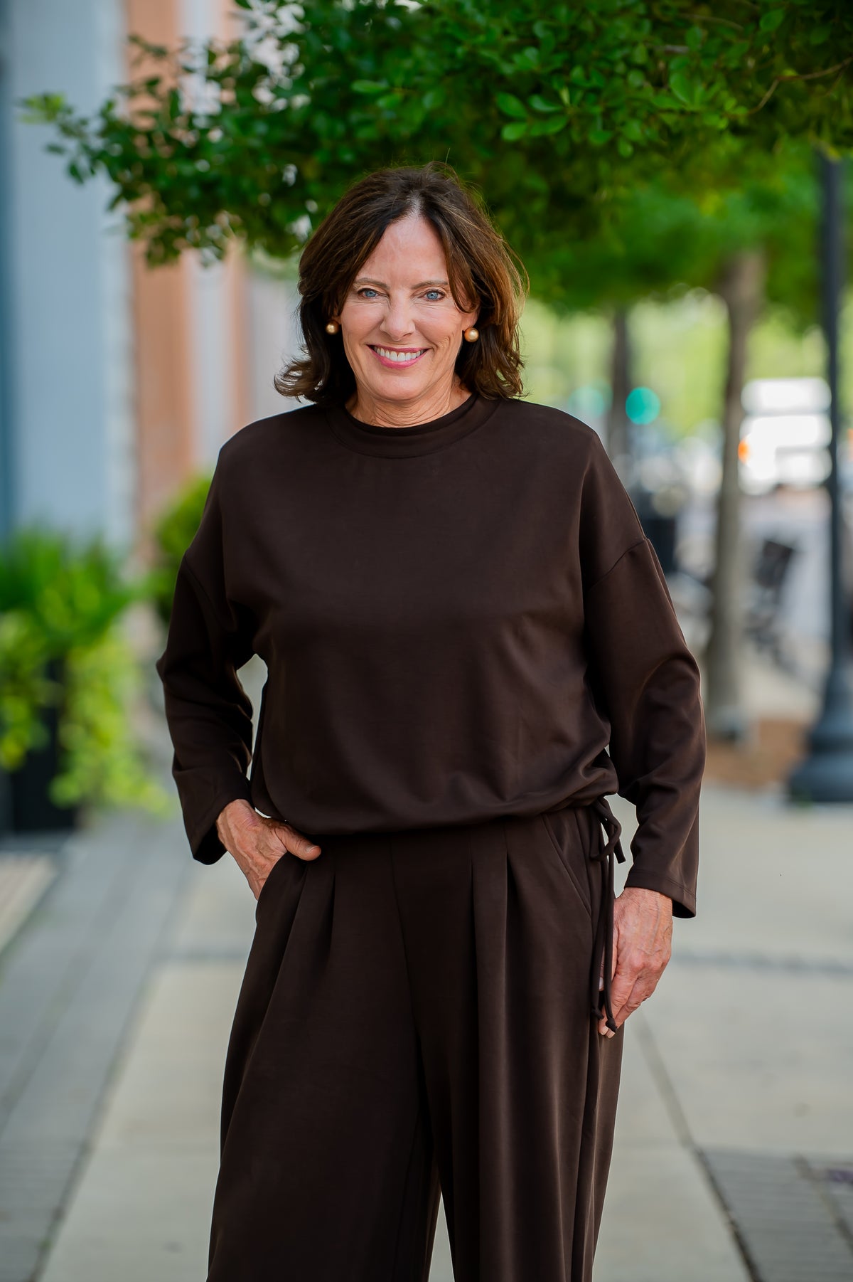 Lander Ultimate Soft Lounge Top-Coffee Brown