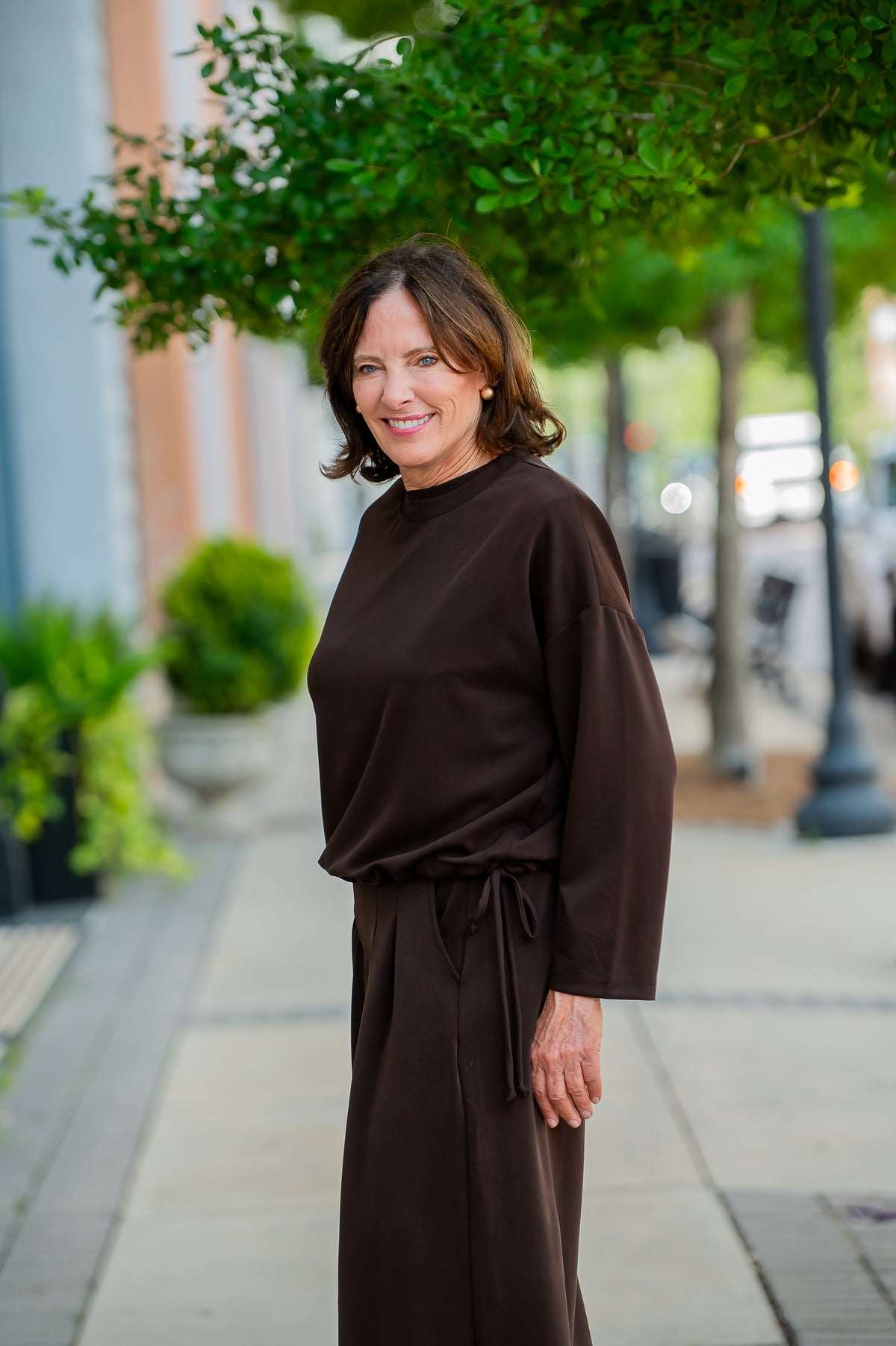 Lander Ultimate Soft Lounge Top-Coffee Brown