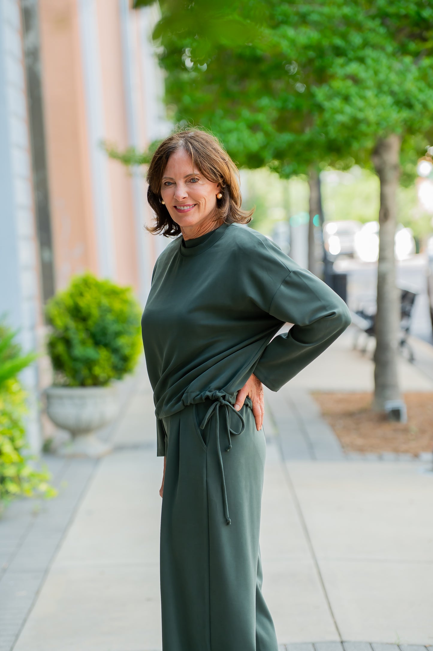 Lander Ultimate Soft Lounge Top-Forest Green