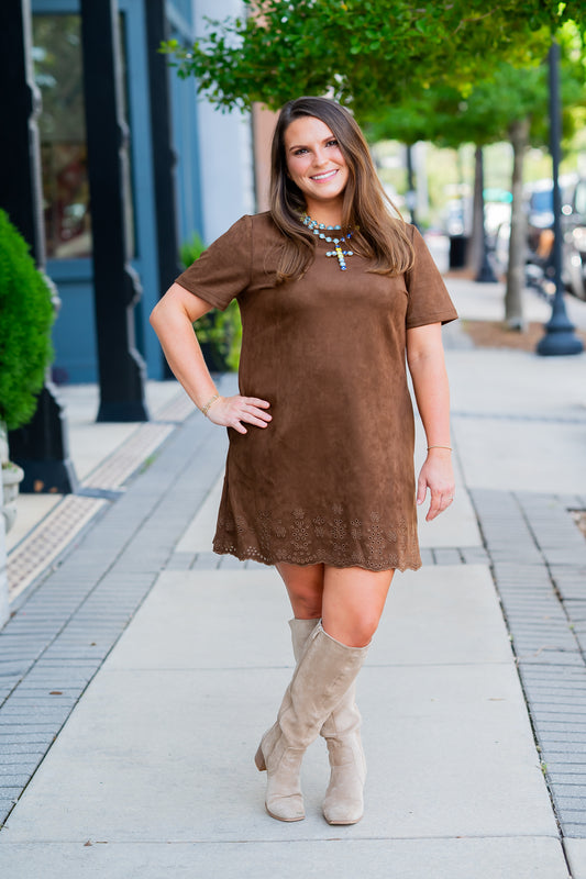 Calypso SS Suede Dress