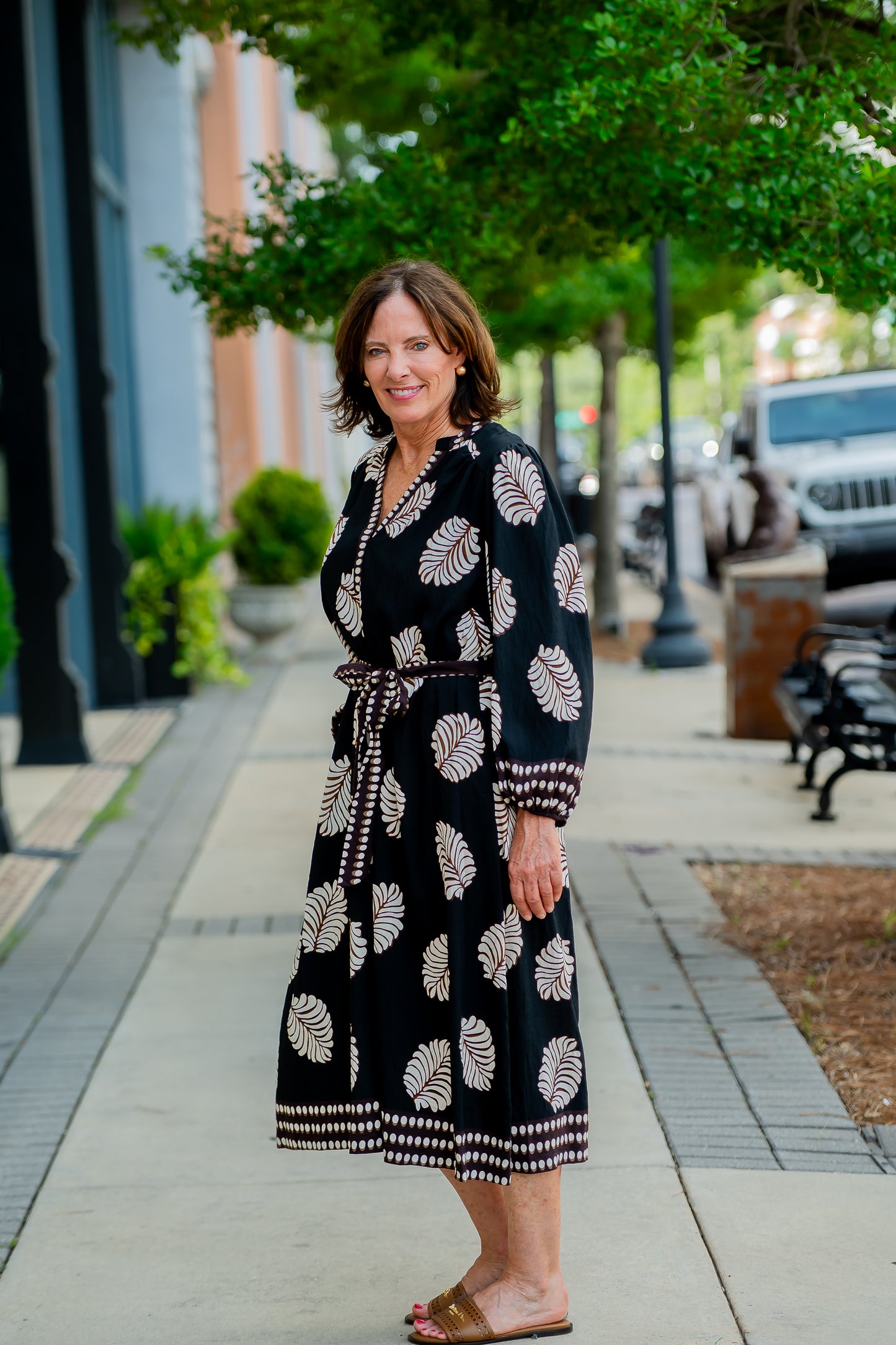 Shelby Leaf Print Dress
