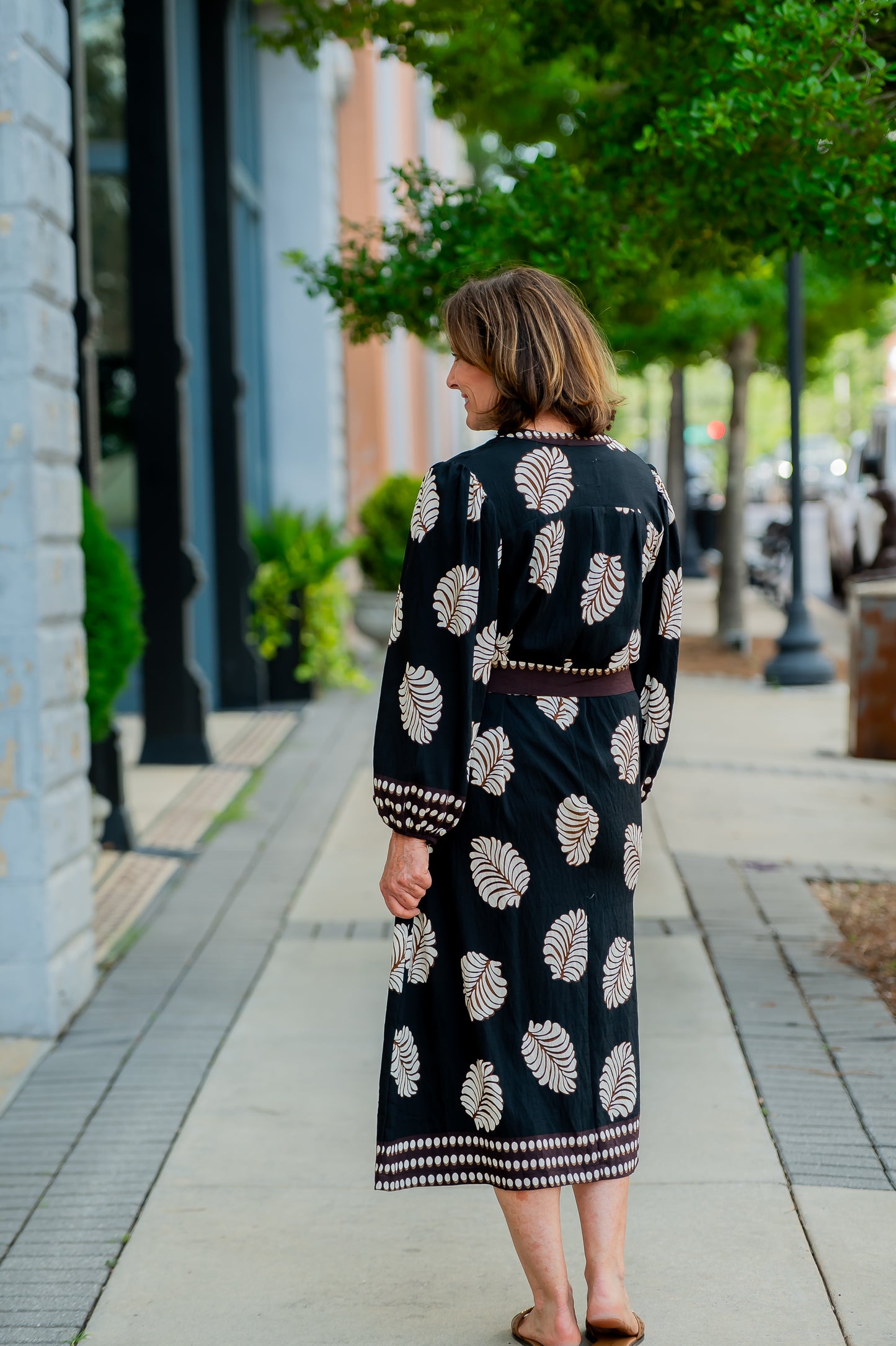 Shelby Leaf Print Dress