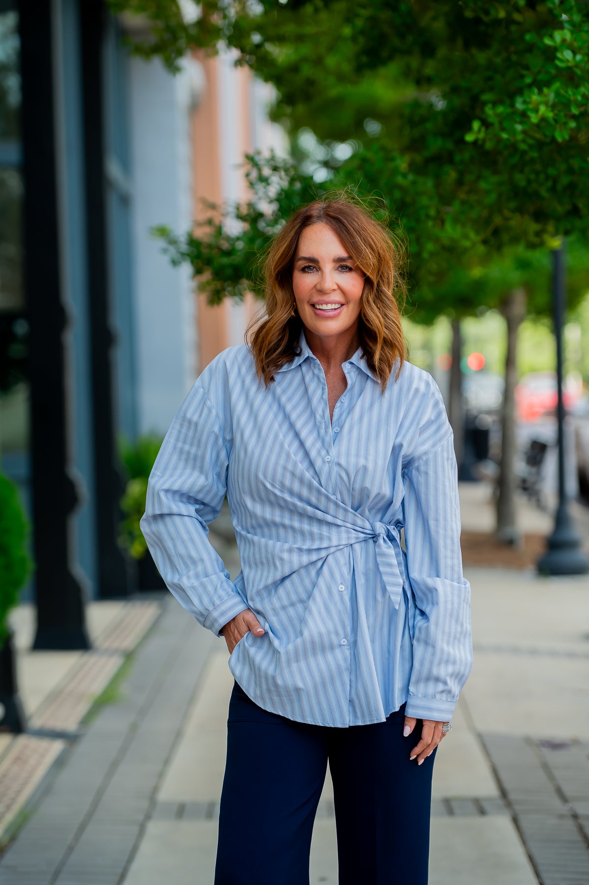 Nessa Tie Side Button Down Top