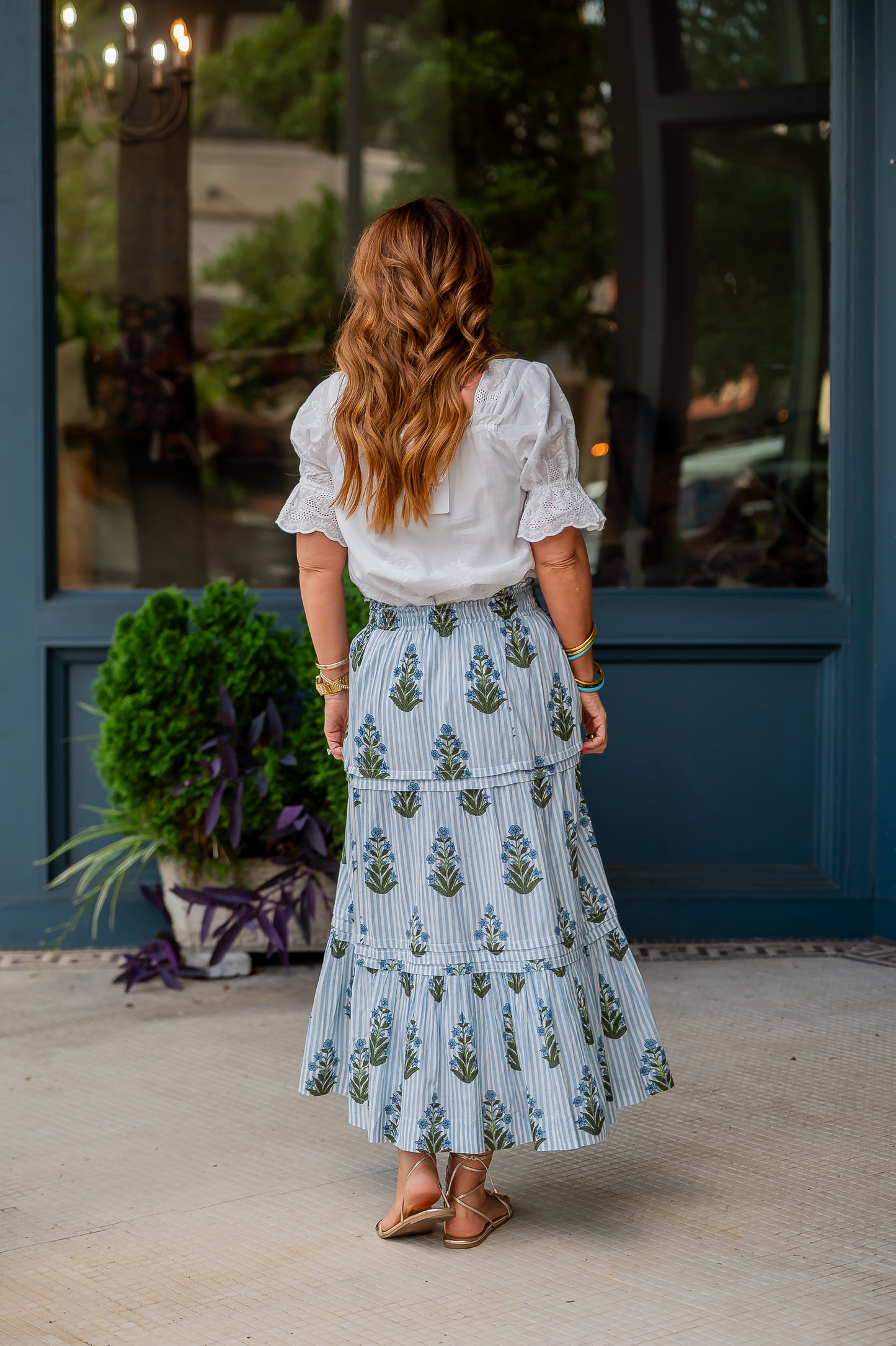 Tinsley Striped Floral Skirt