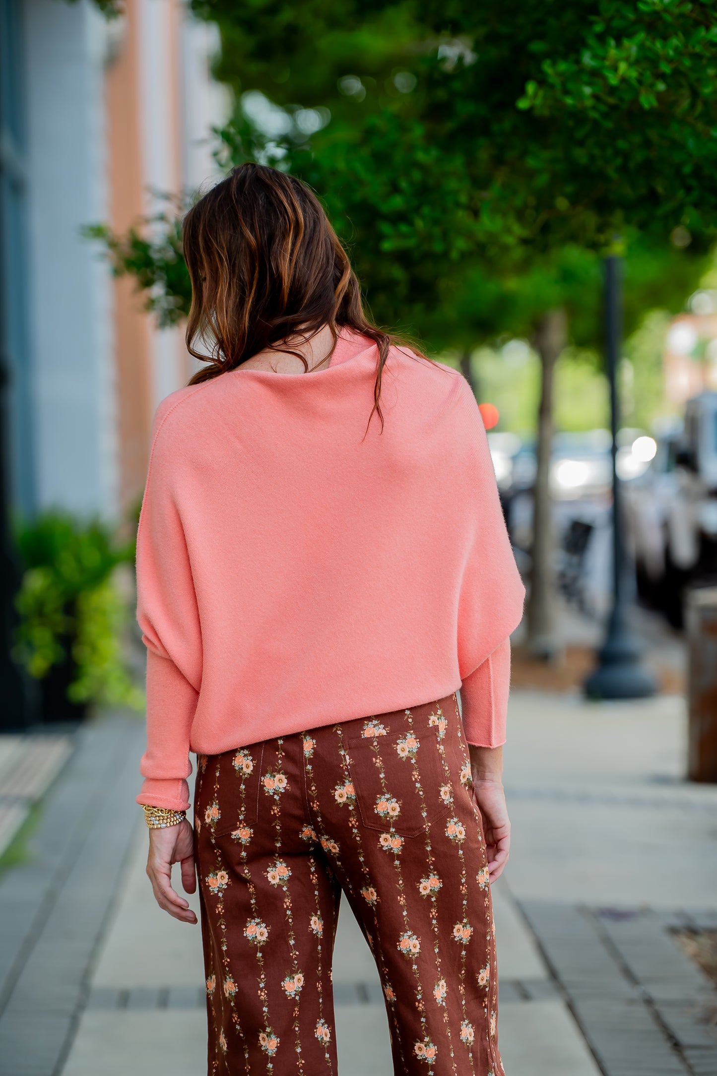 Gramercy Asymmetrical Sweater- Salmon