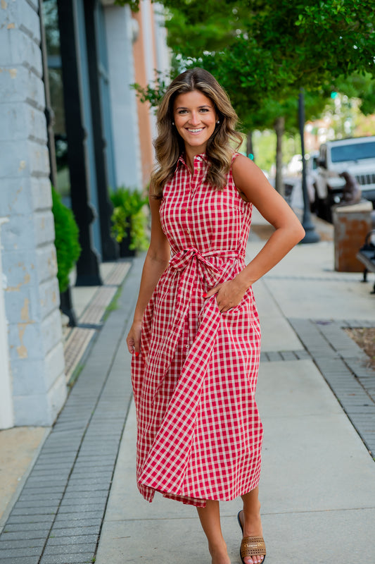 Louisa Red Plaid Dress