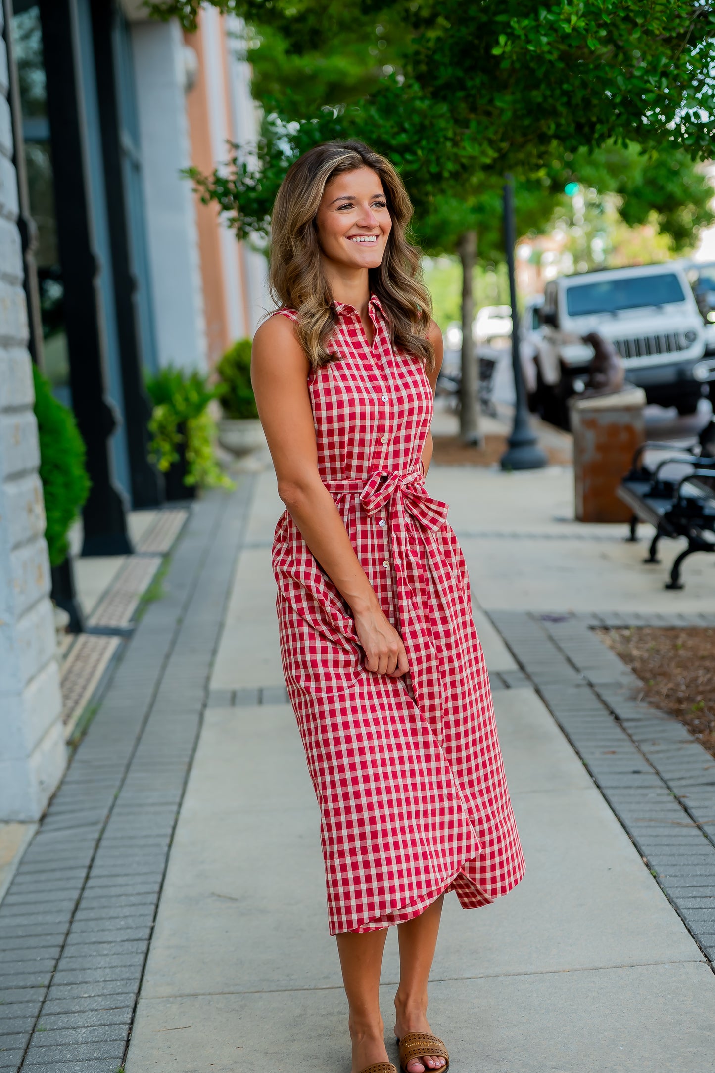 Louisa Red Plaid Dress
