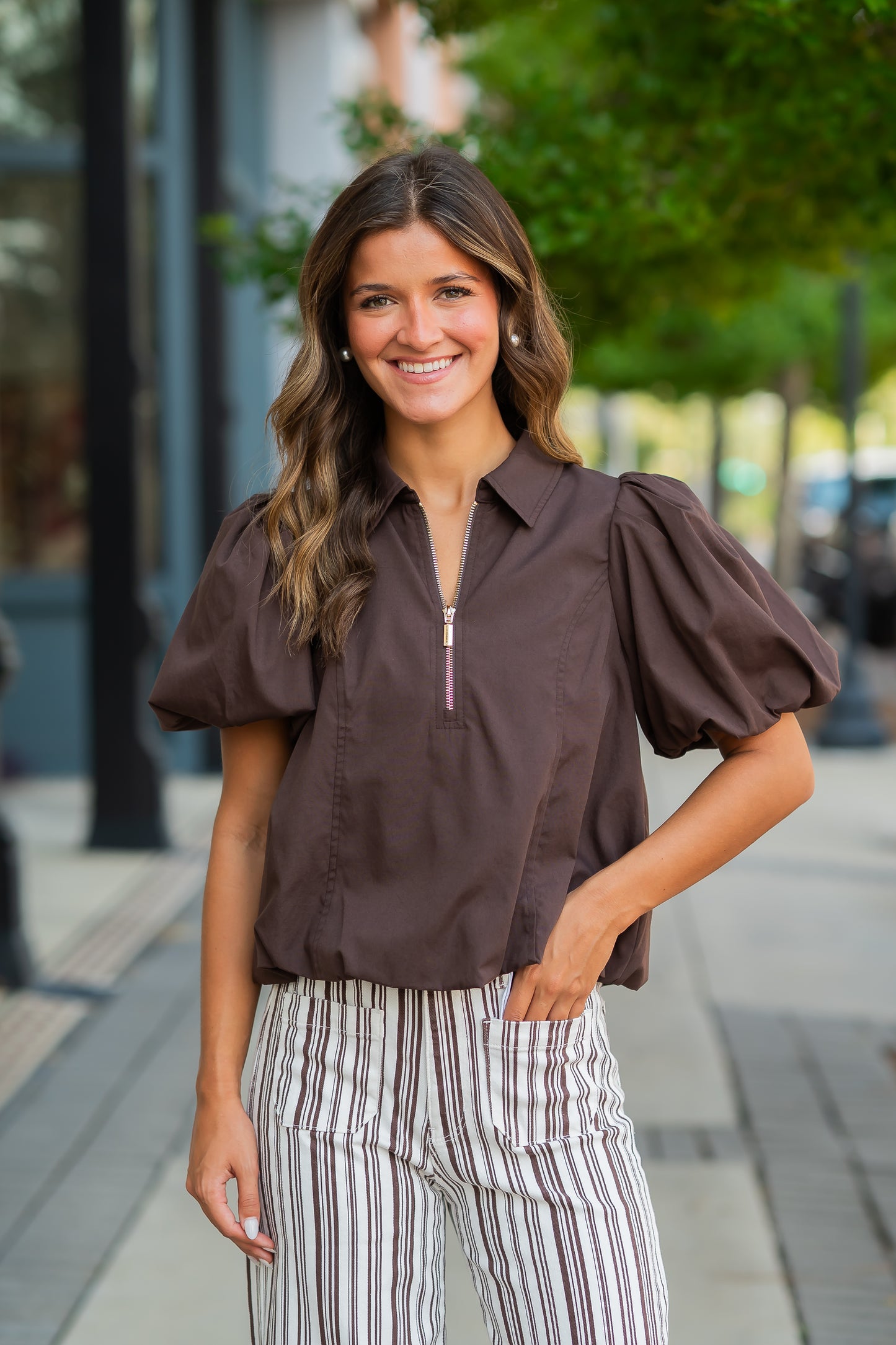 Nicholine Top-Brown