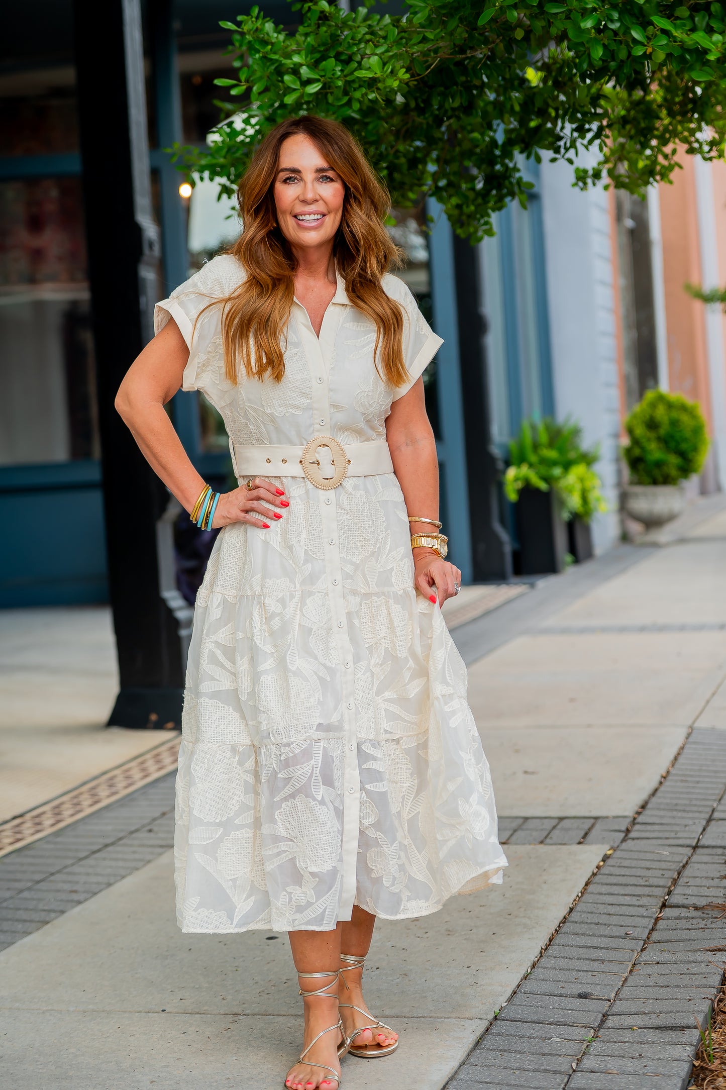 Emily Embroidered Short Sleeve Maxi Dress