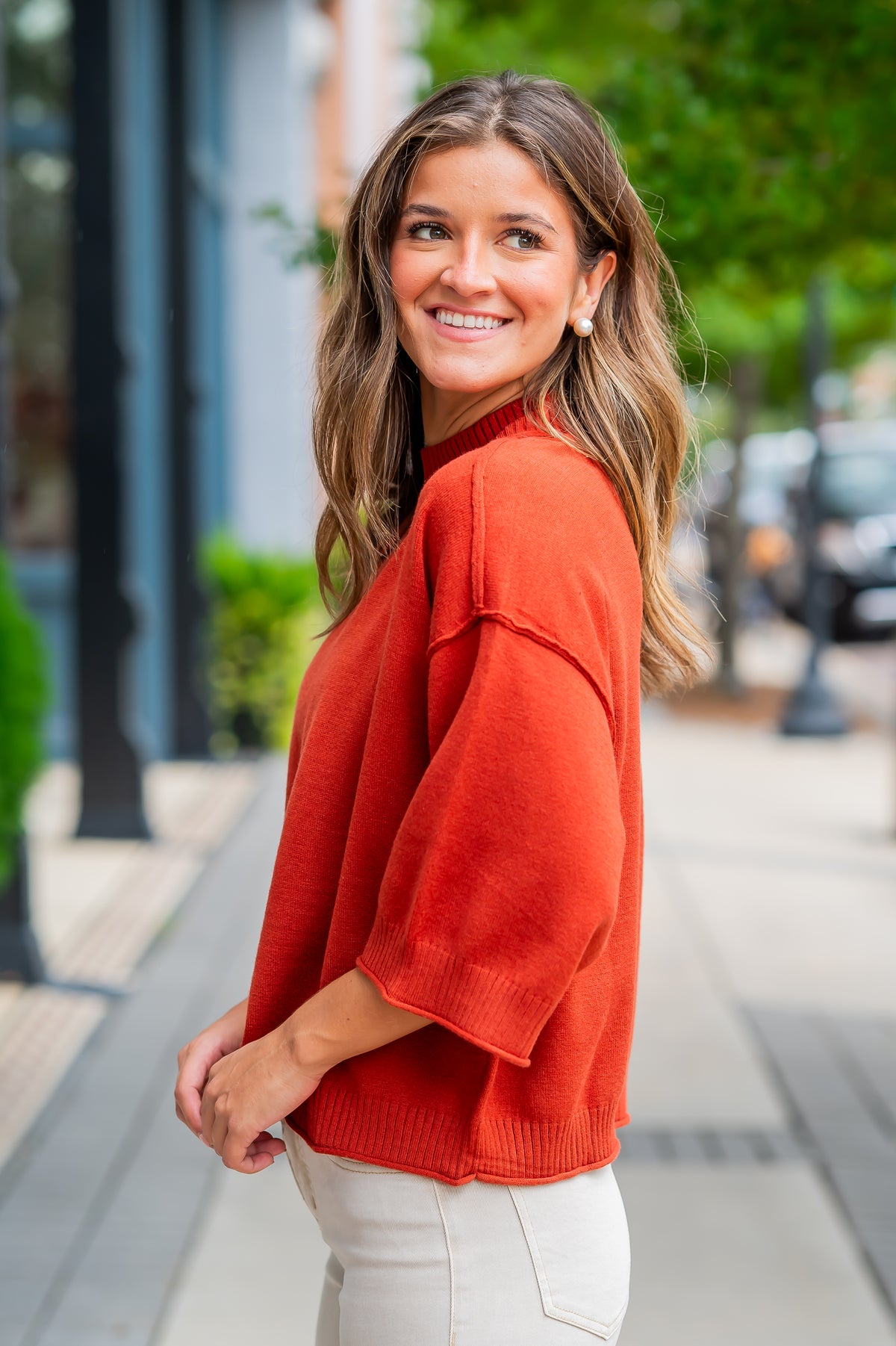 Tillie SS Sweater-Rust