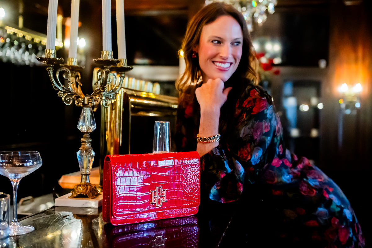 Bryn Crossbody Clutch Red Patent EC