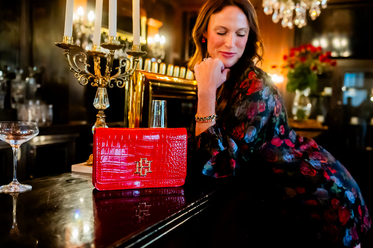 Bryn Crossbody Clutch Red Patent EC