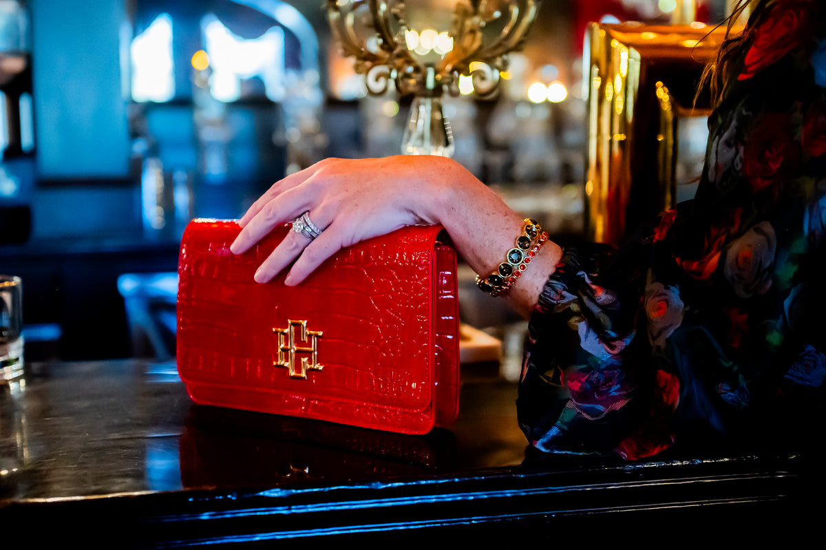 Bryn Crossbody Clutch Red Patent EC