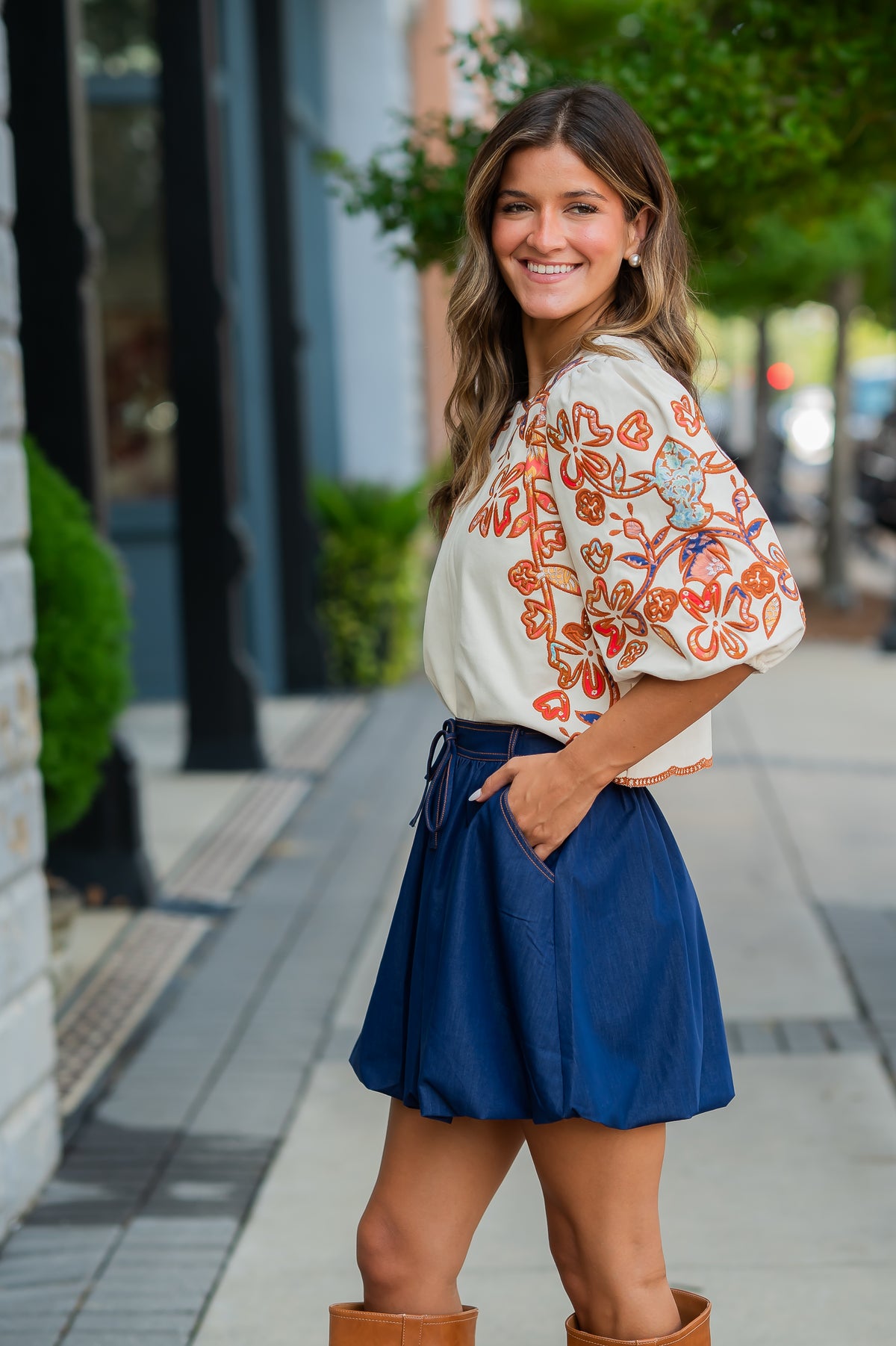 Ria Puff Sleeve Top - Cream