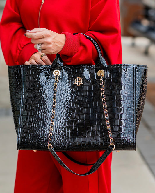 Missy Tote Black Patent EC