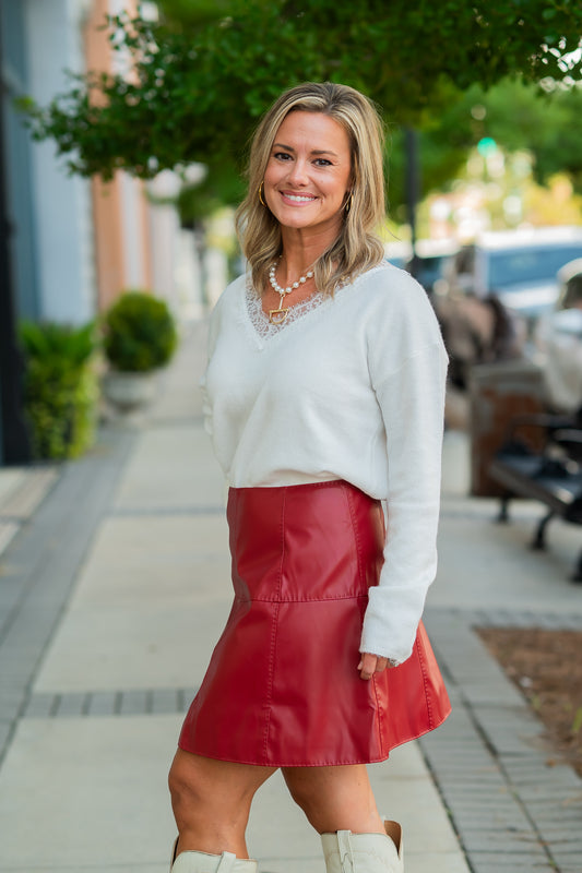 Aubrey Faux Leather Skirt