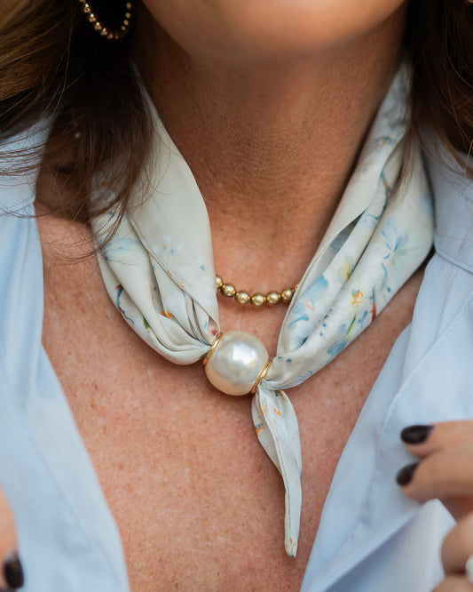 Robyn Magnetic Pearl Scarf Necklace Light Multi
