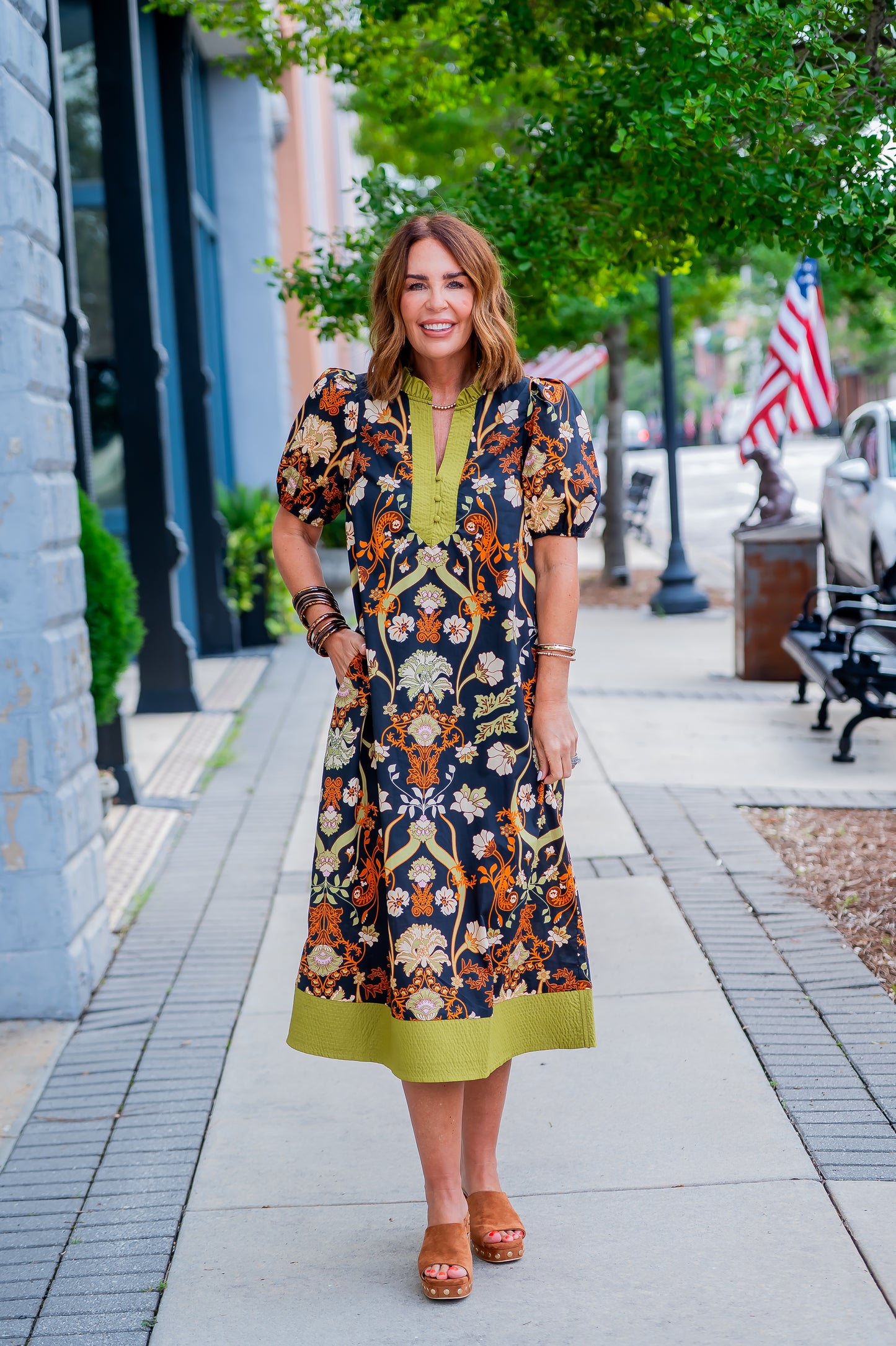 Katie Floral Dress-Black