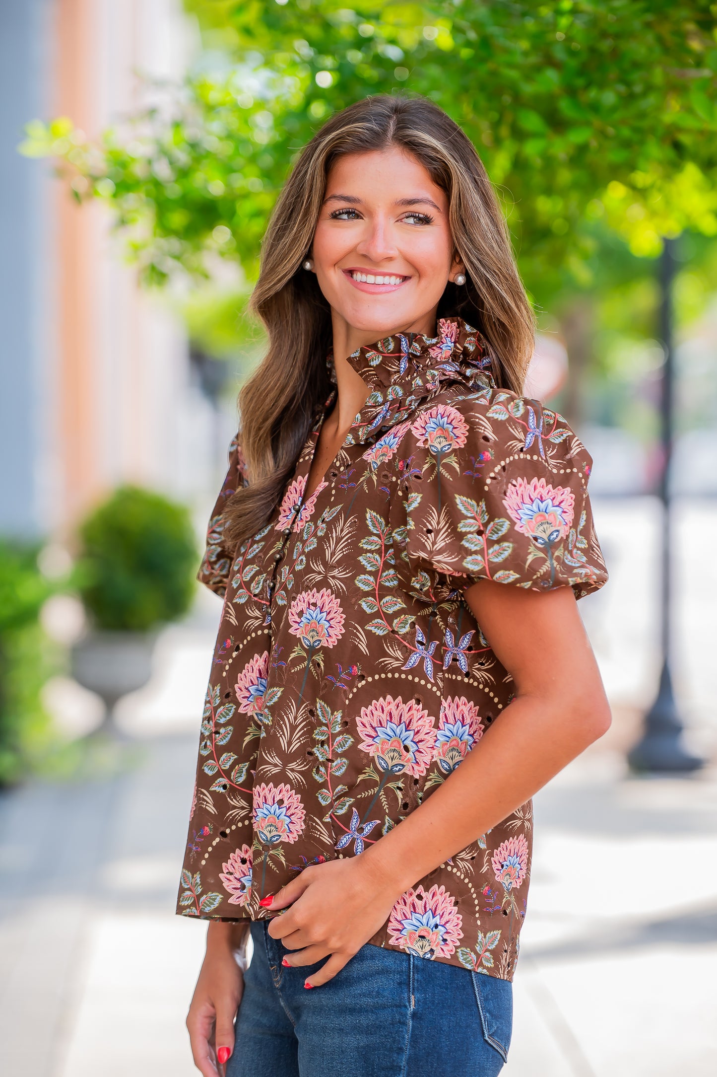 Amanza Eyelet Top