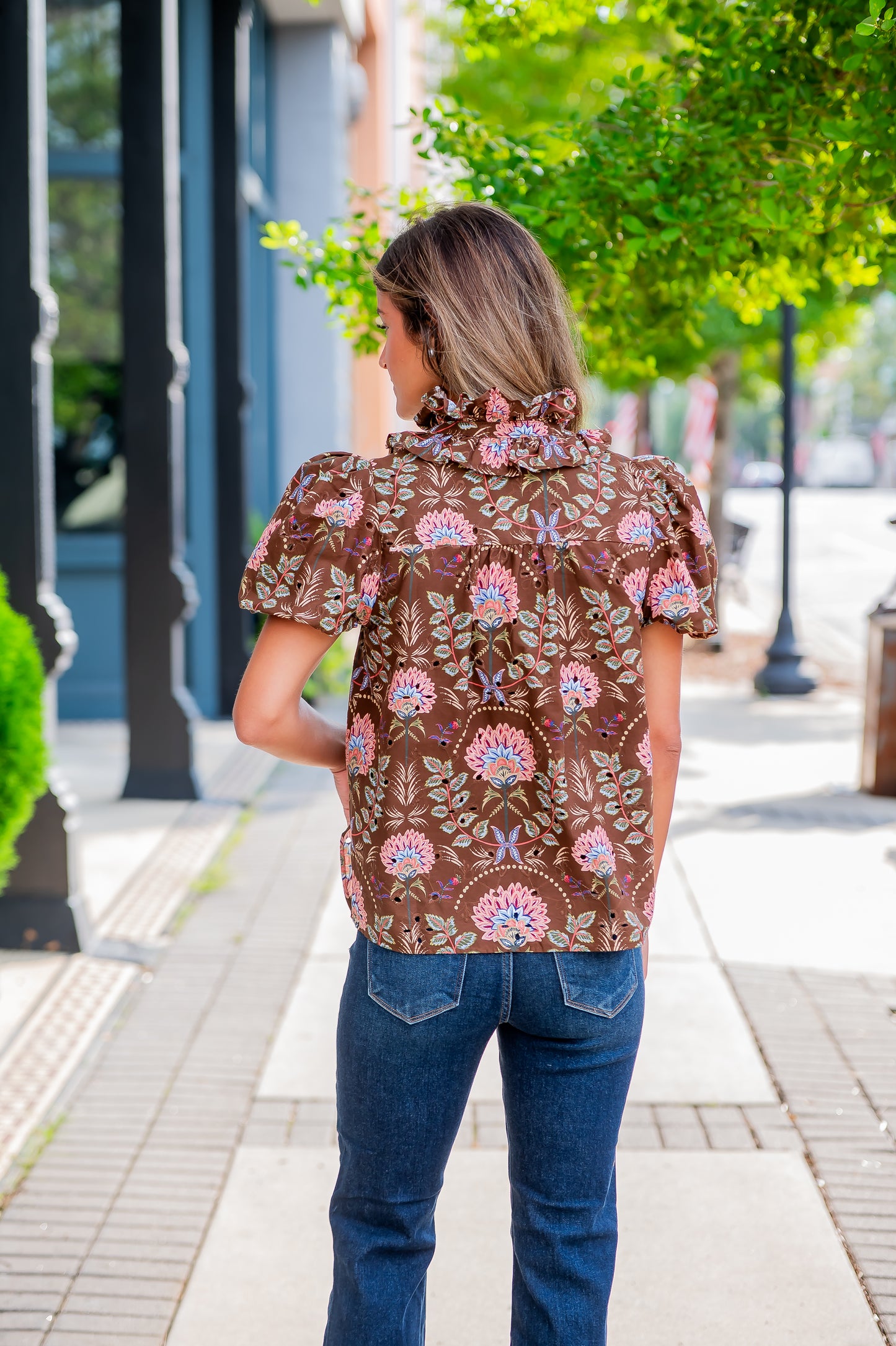 Amanza Eyelet Top