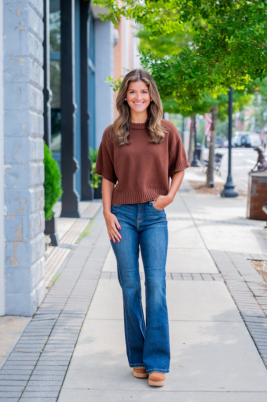 Kayda SS Sweater-Brown