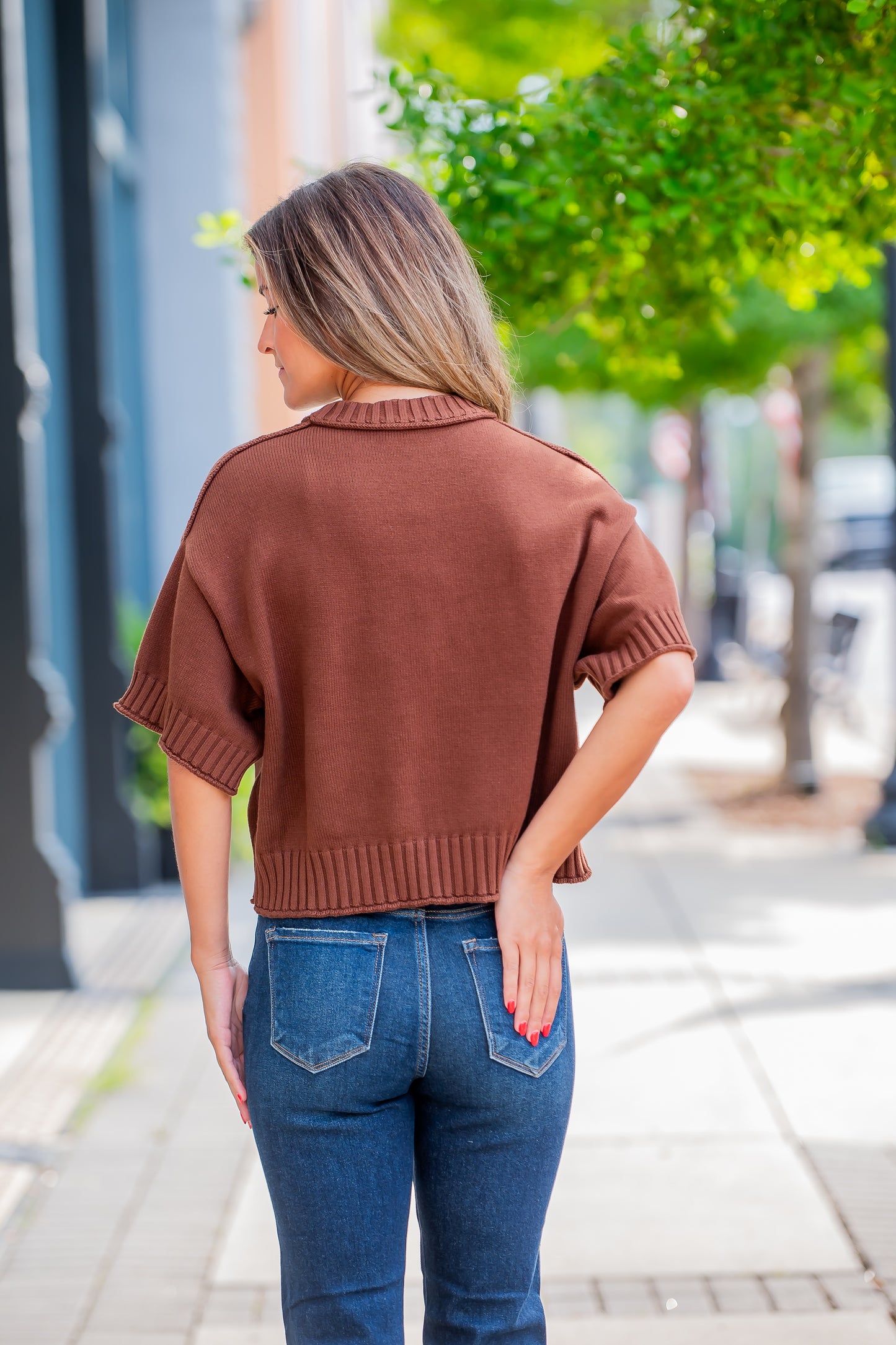 Kayda SS Sweater-Brown