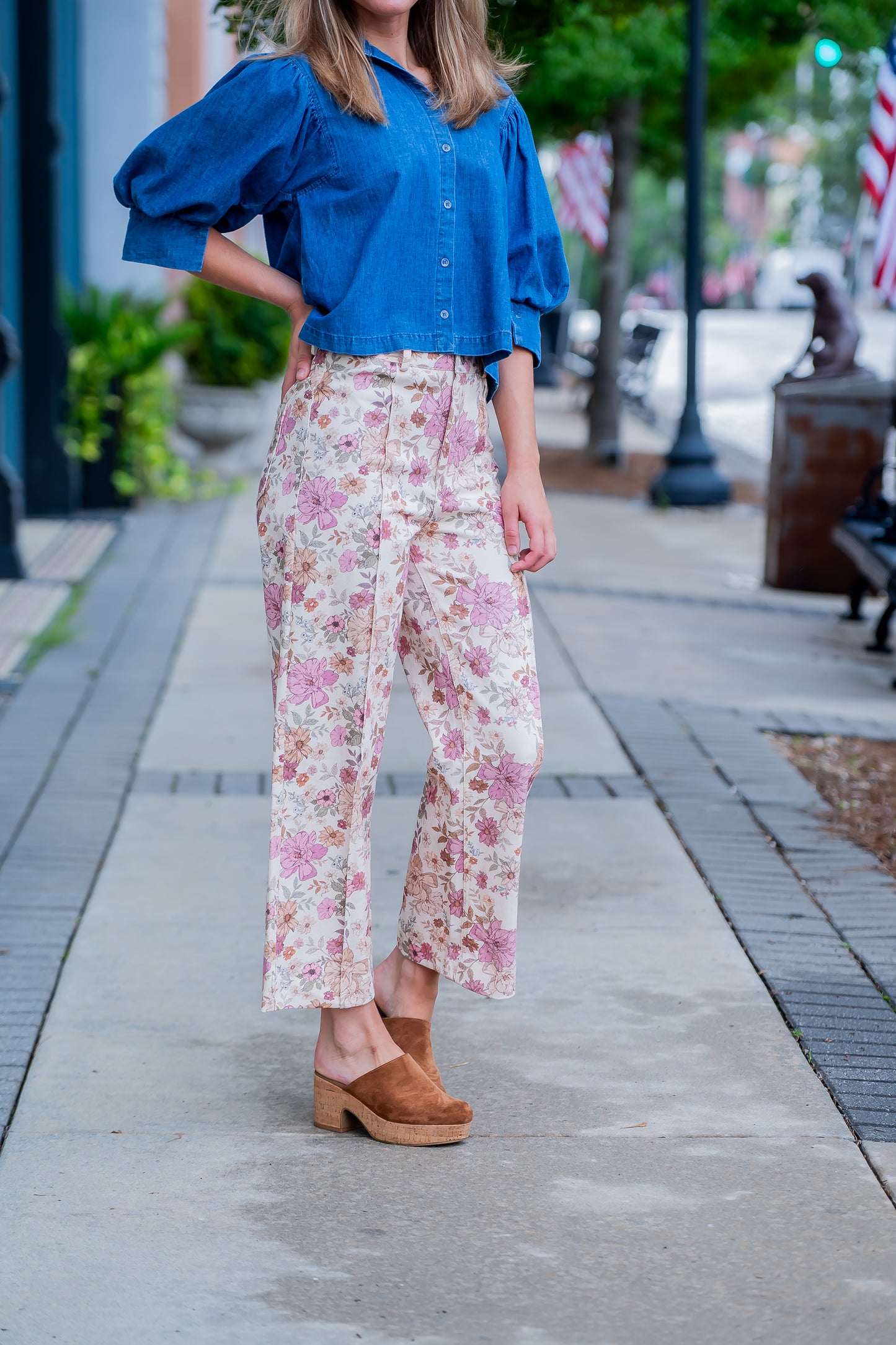 Angela Light Floral Denim
