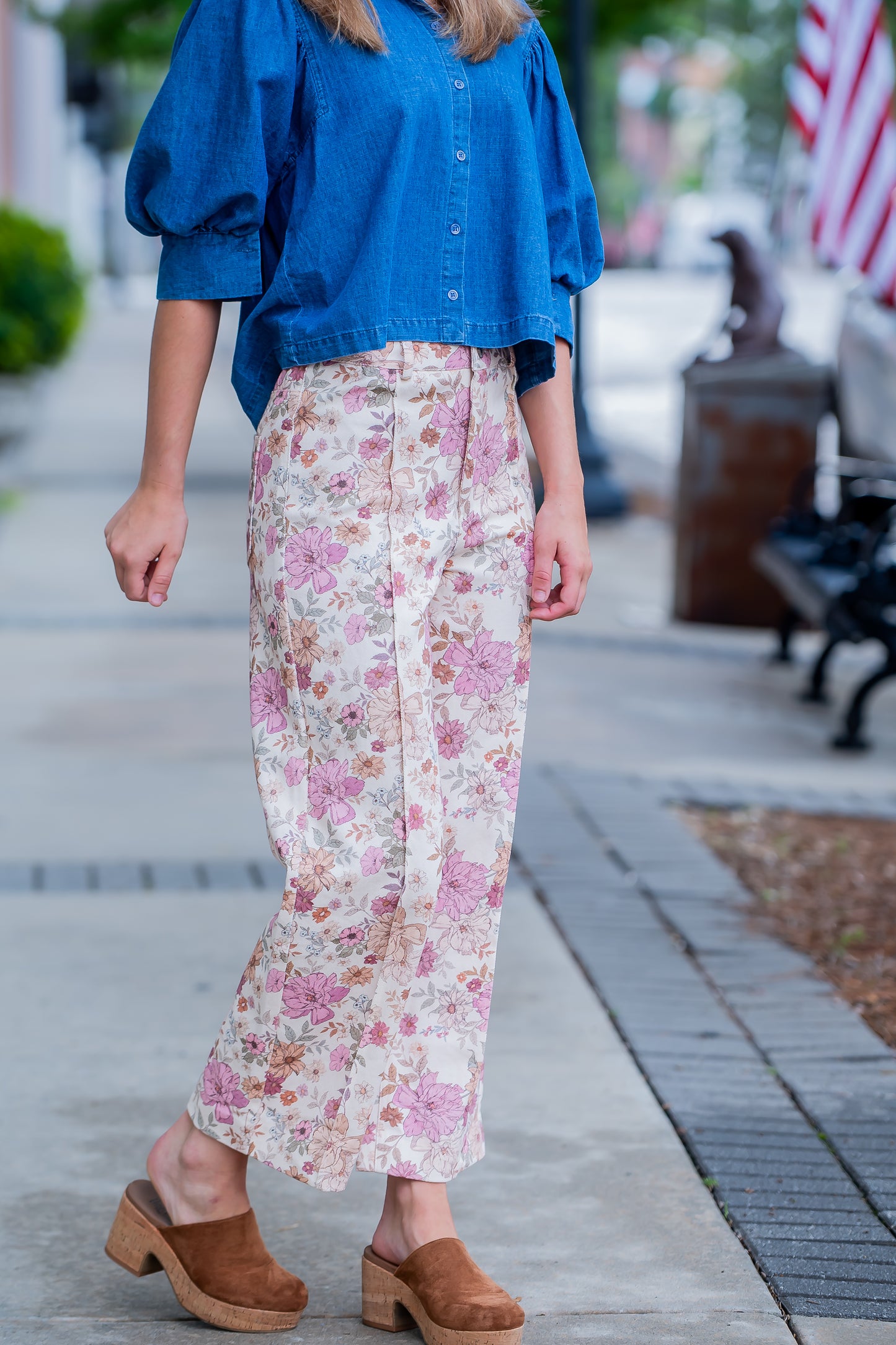 Angela Light Floral Denim