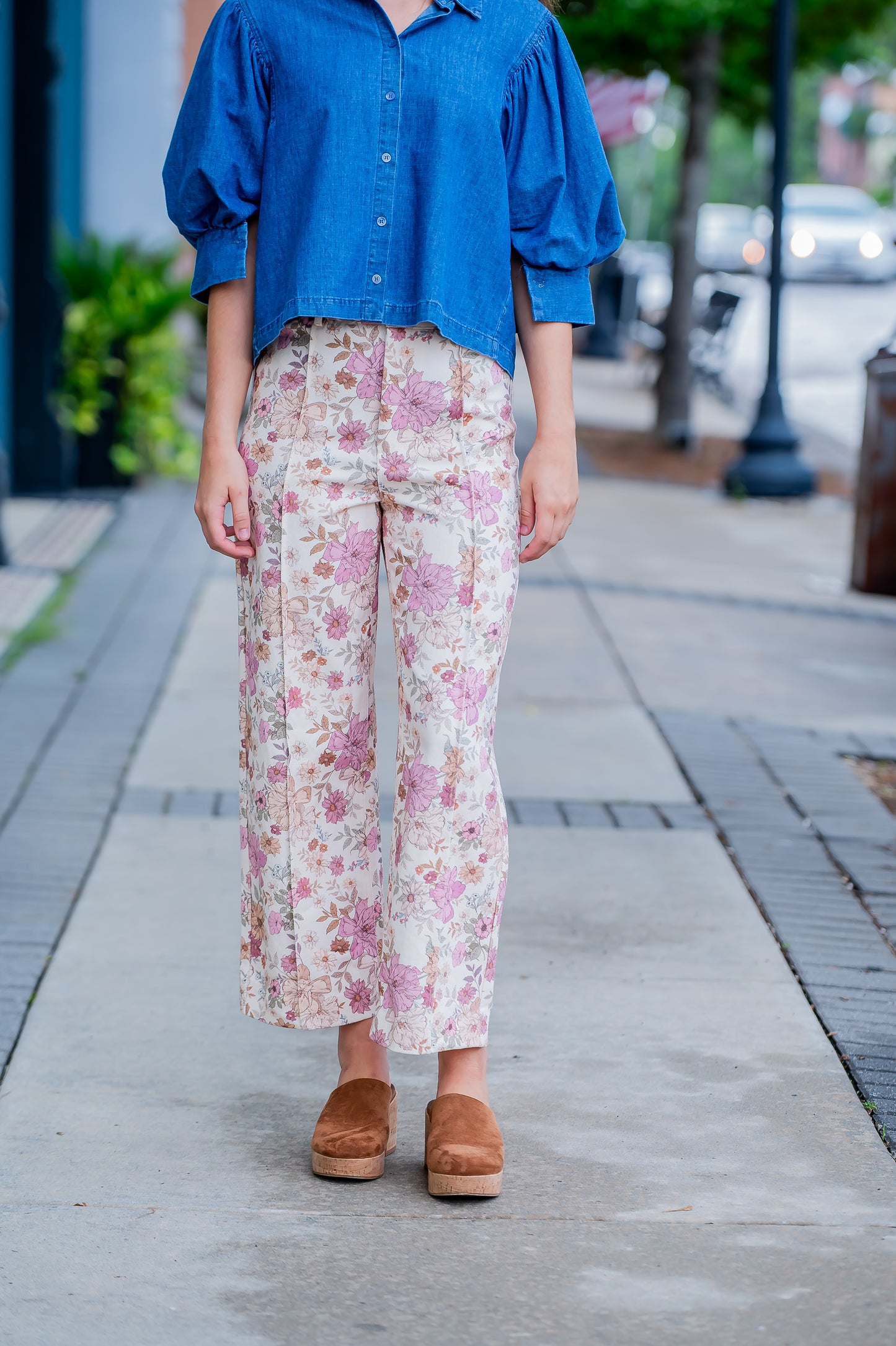 Angela Light Floral Denim