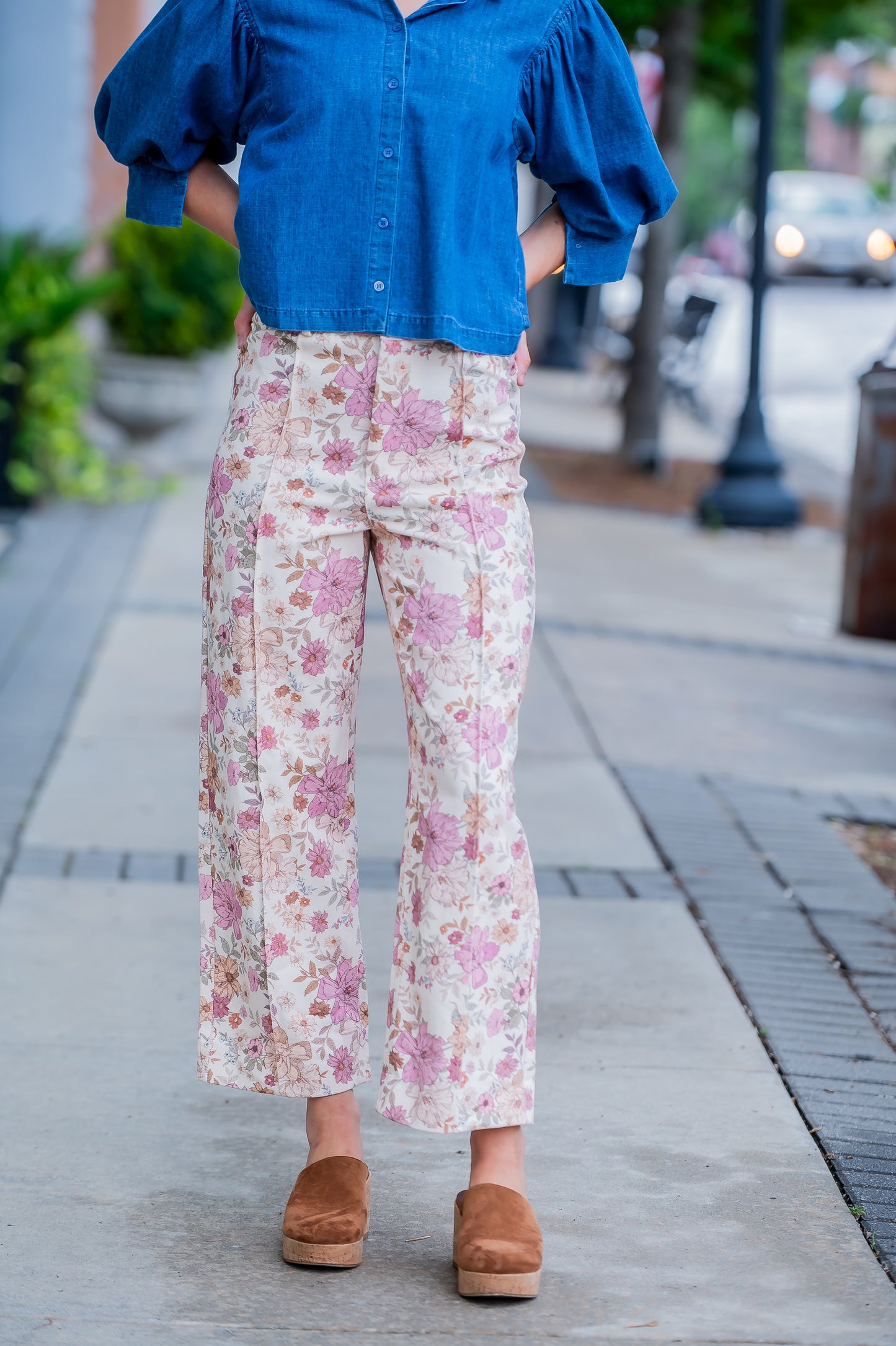 Angela Light Floral Denim