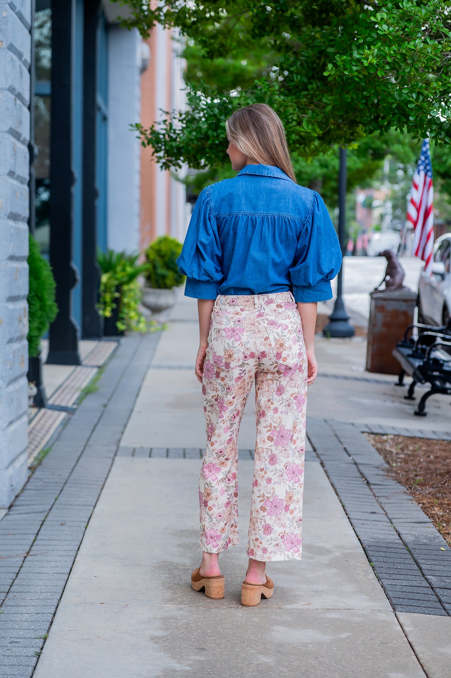 Angela Light Floral Denim