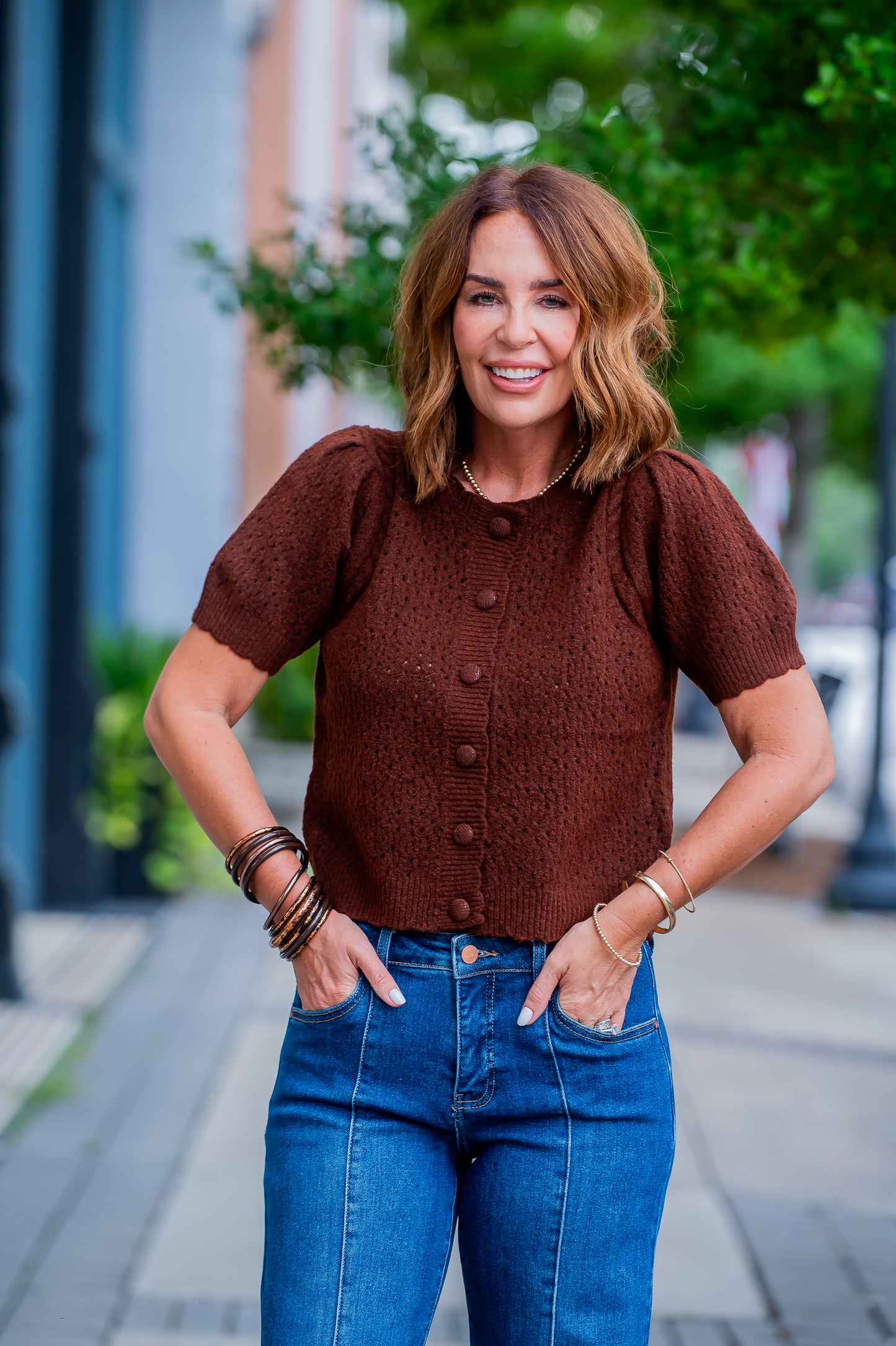 Jana Sweater Cardigan-Brown