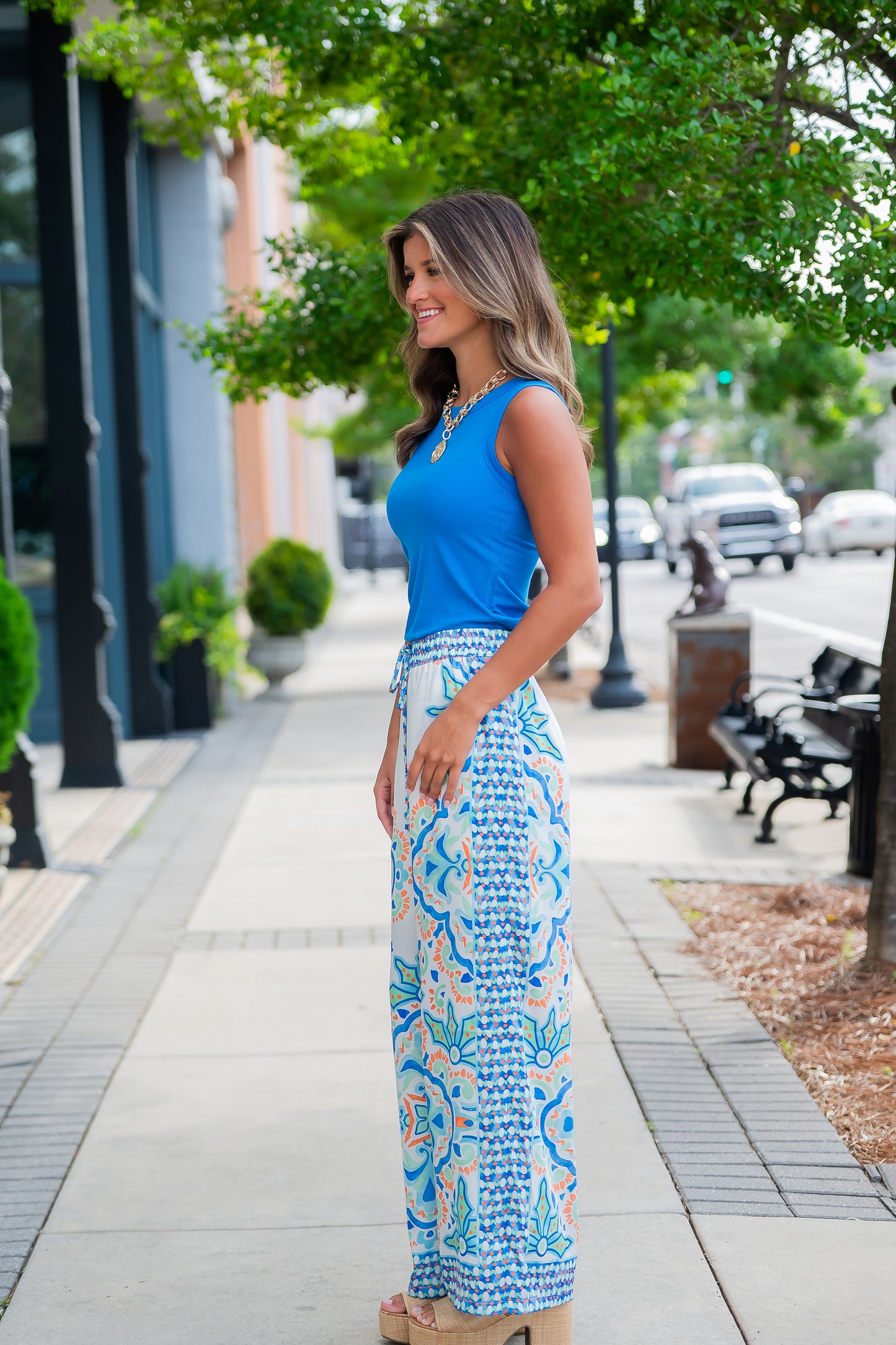 Hartselle Printed Wide Leg Pants