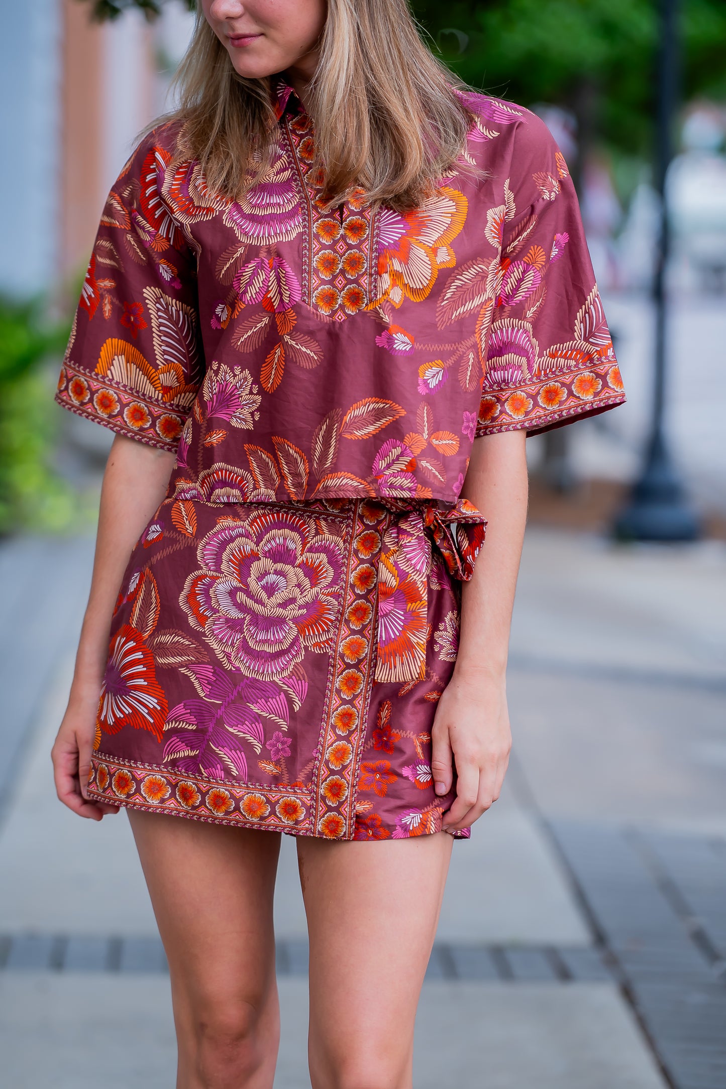 Xena Botanical Skort-Terracotta