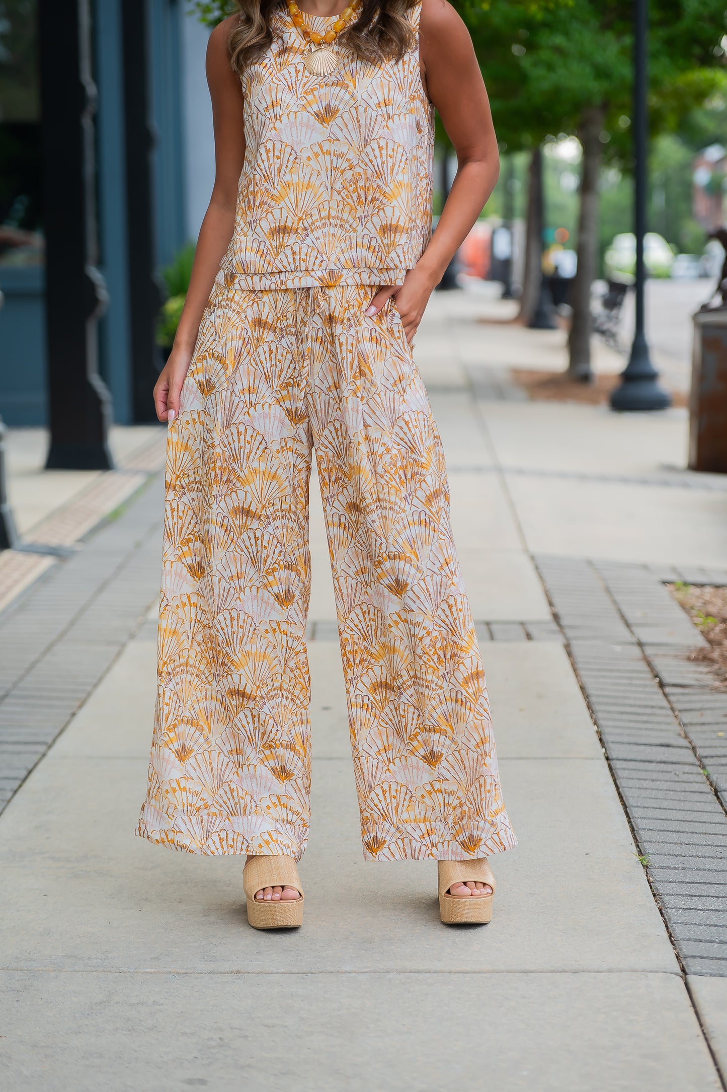 Chloe Seashell Print Pants