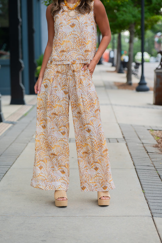 Chloe Seashell Print Pants